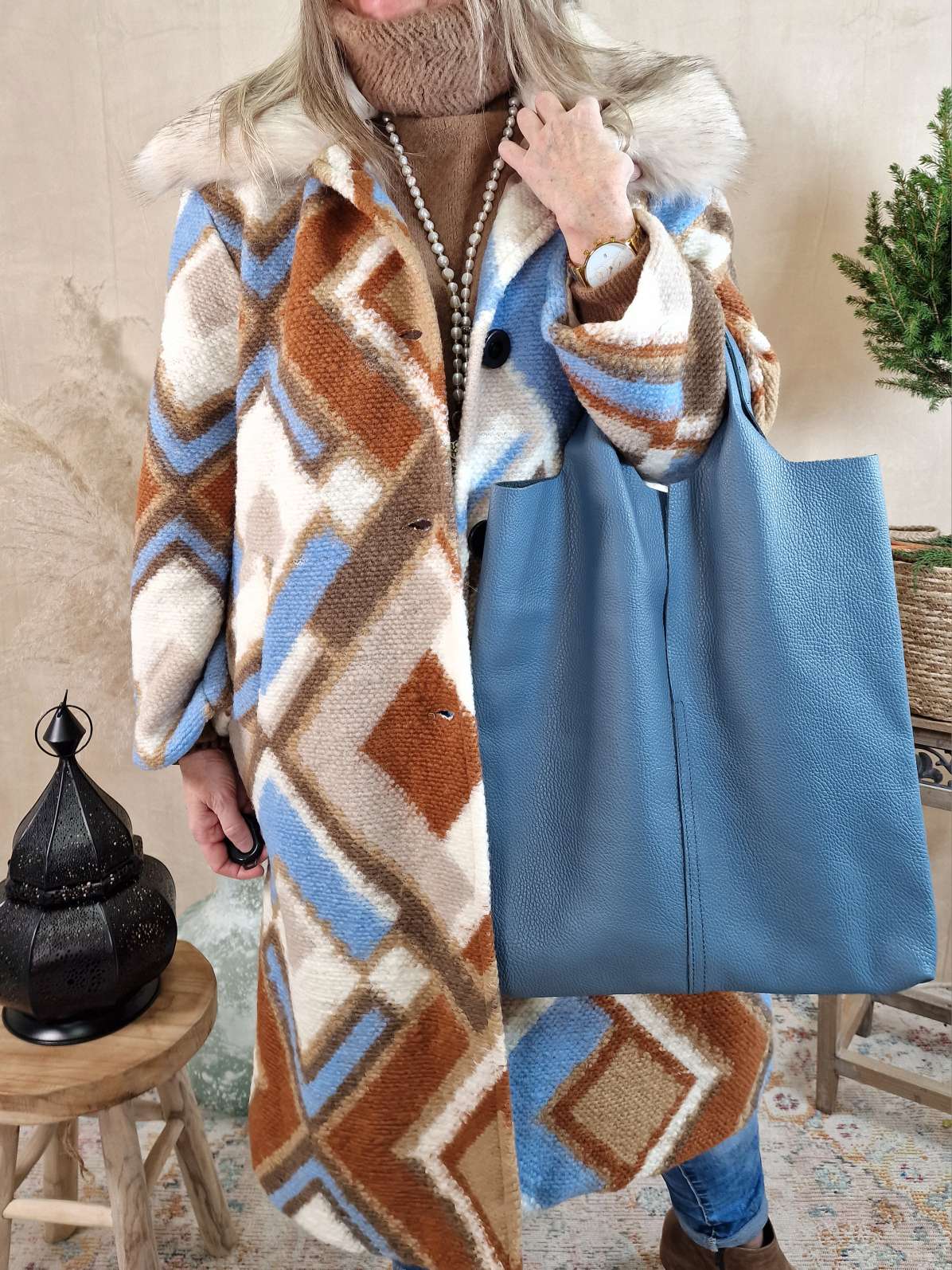 LEDER SHOPPER ADAM JEANSBLAU Made in Italy Echtleder Tasche Schultertasche versch. Farben LEDER SHOPPER ADAM JEANSBLAU Made in Italy Echtleder Tasche Schultertasche versch. Farben