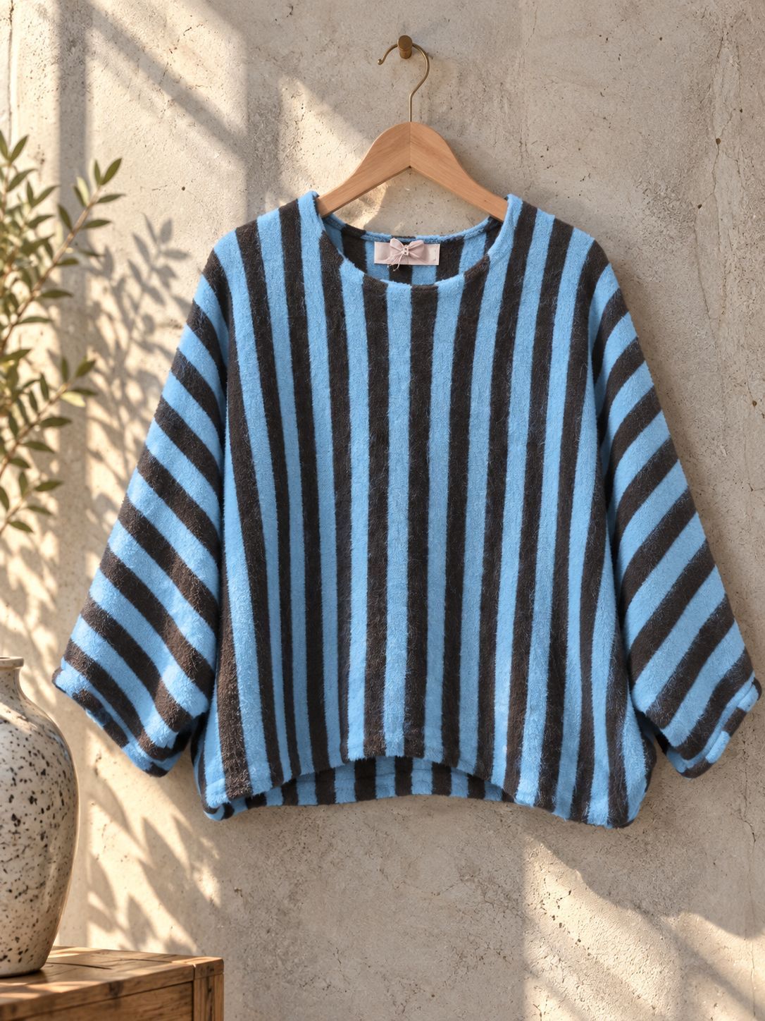 H00119 Oversize Fledermaus-Strickpullover mit Alpaka I 34-46/48 I Made in Italy
