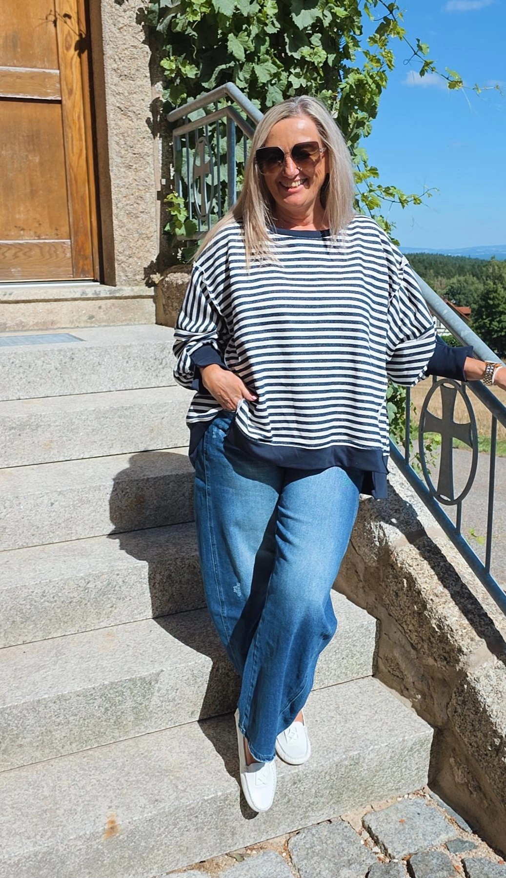 OVERSIZE SWEATER CARLOTA STREIFEN Made in Italy 34-44/46