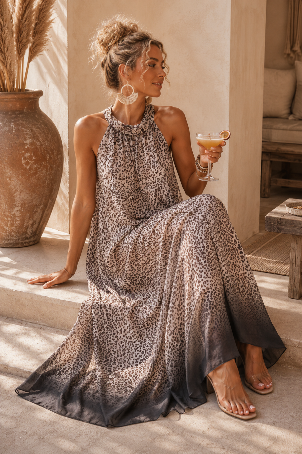 Kleid ZAHRA – Eleganz mit trendigem Leo-Design  – Made in Italy  | Passend bis gute Größe 42