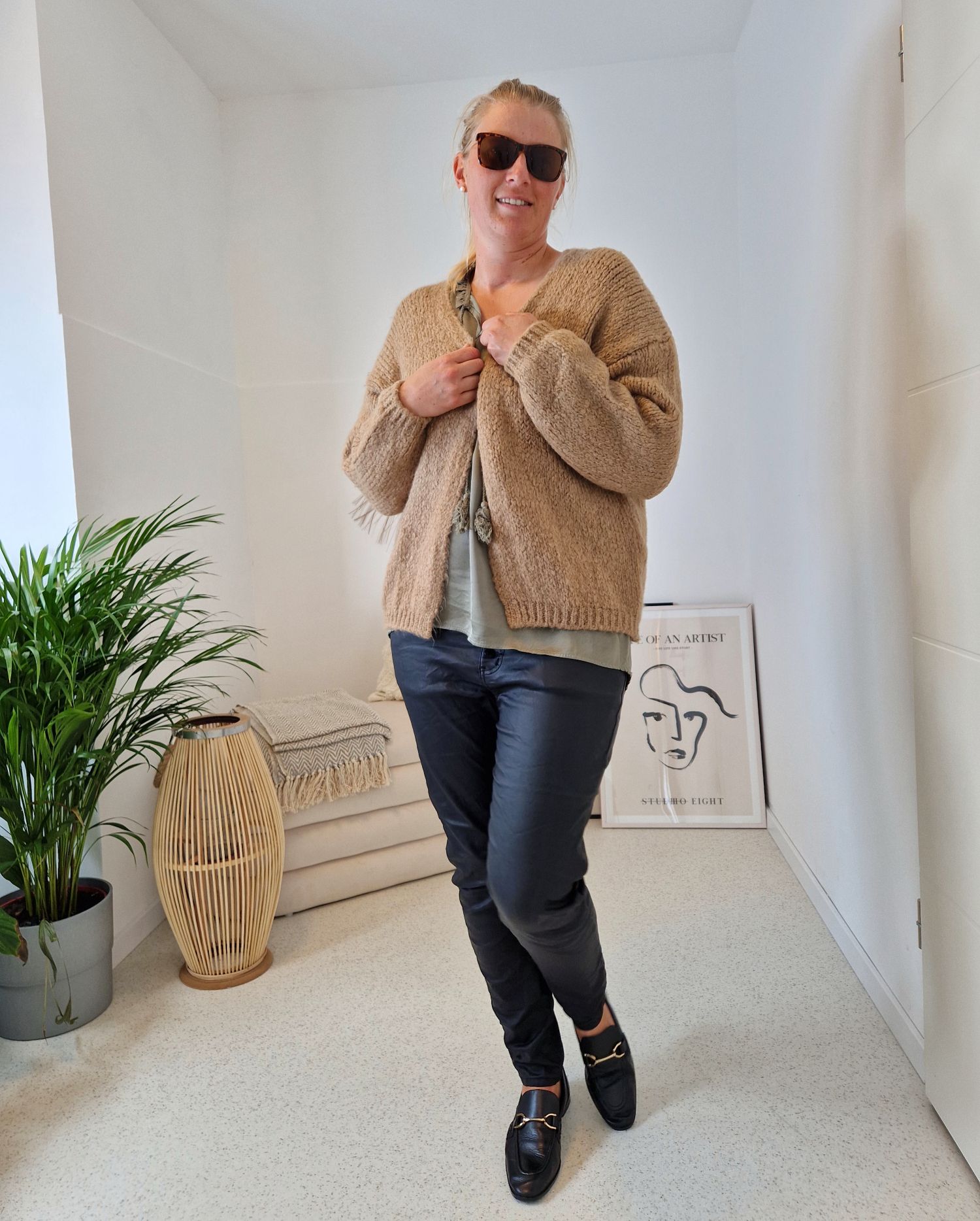 KNIT CARDIGAN MILLY CAMEL 34-42 Made in Italy kurze Strickjacke KNIT CARDIGAN MILLY CAMEL 34-42 Made in Italy kurze Strickjacke