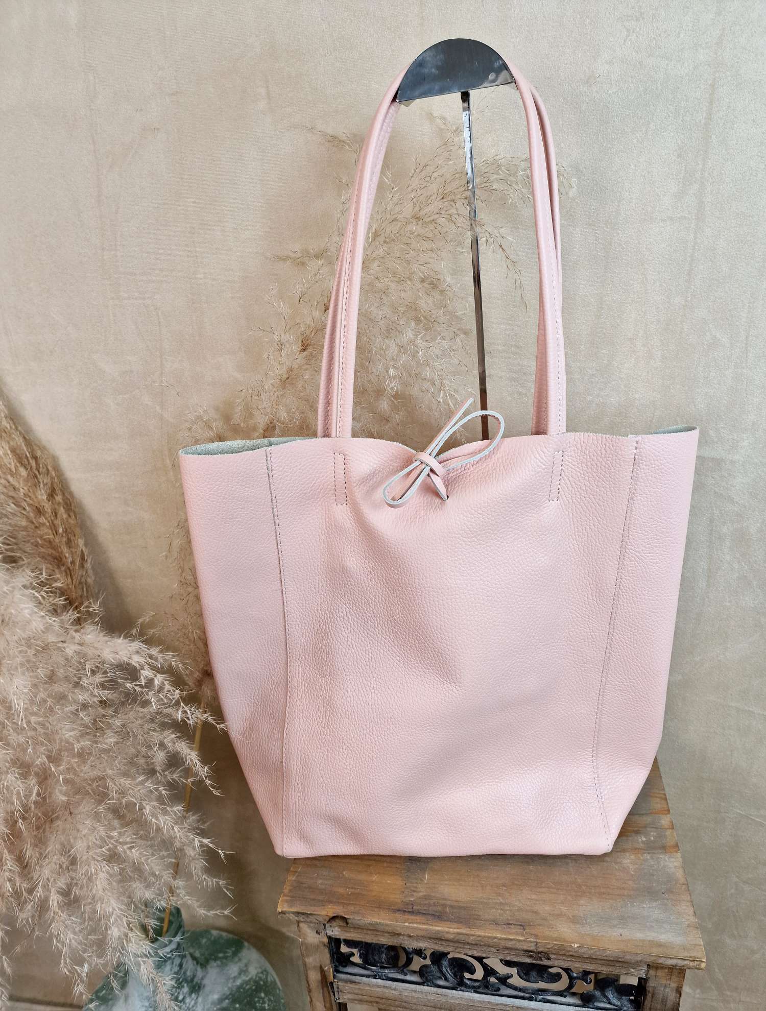 BASIC LEDER SHOPPER MARA LIGHT ROSA Made in Italy Ledertasche Tasche BASIC LEDER SHOPPER MARA LIGHT ROSA Made in Italy Ledertasche Tasche