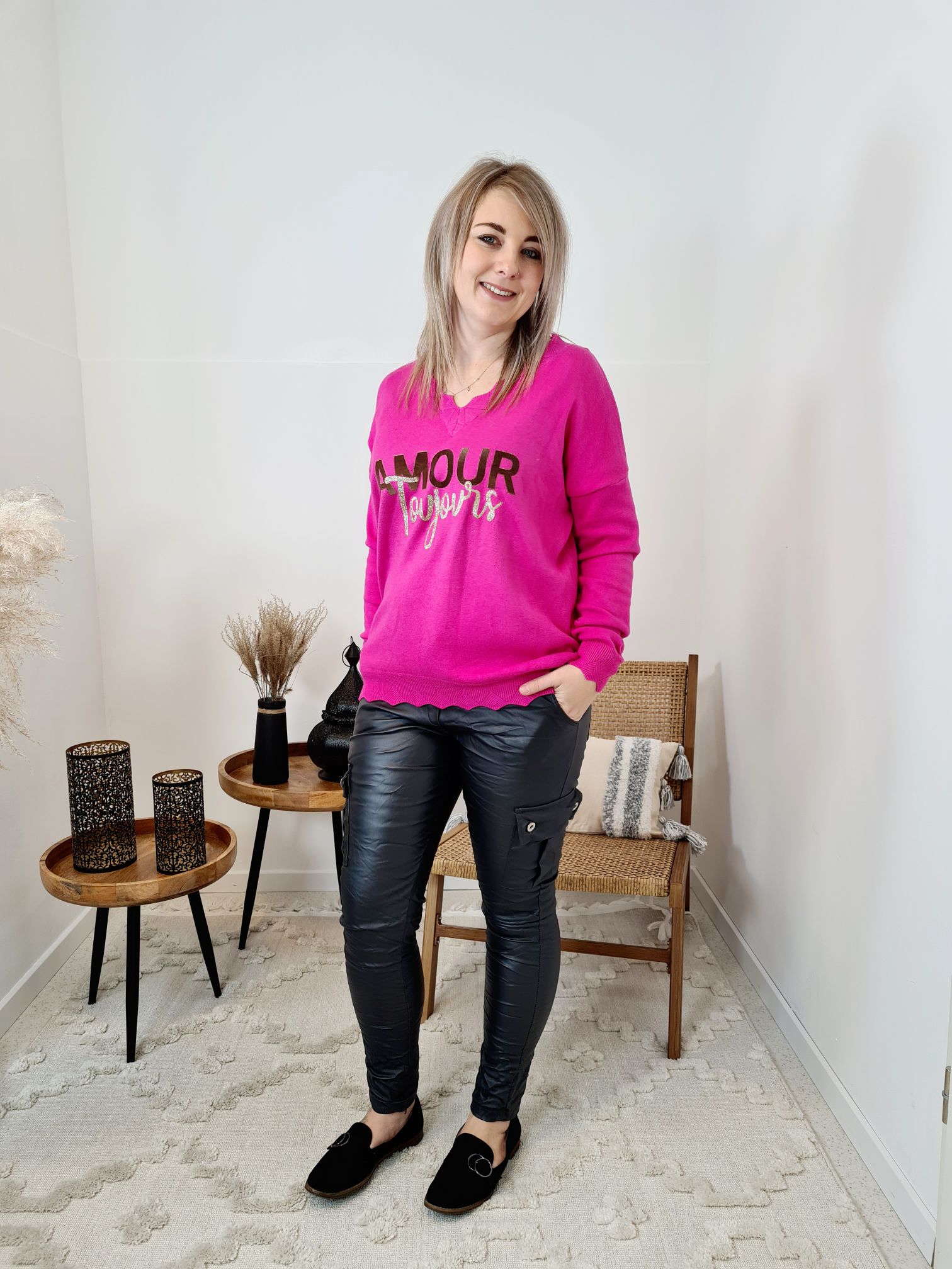 FAKE LEATHER CARGO JOGPANT CLEO ANTHRAZIT 34-40 Made in Italy Kunstleder Hose FAKE LEATHER CARGO JOGPANT CLEO ANTHRAZIT 34-40 Made in Italy Kunstleder Hose