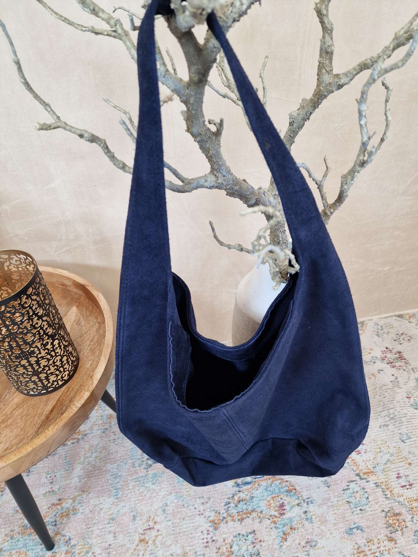 WILDLEDER SHOPPER VRONI DUNKELBLAU Made in Italy Leder Tasche versch. Farben WILDLEDER SHOPPER VRONI DUNKELBLAU Made in Italy Leder Tasche versch. Farben