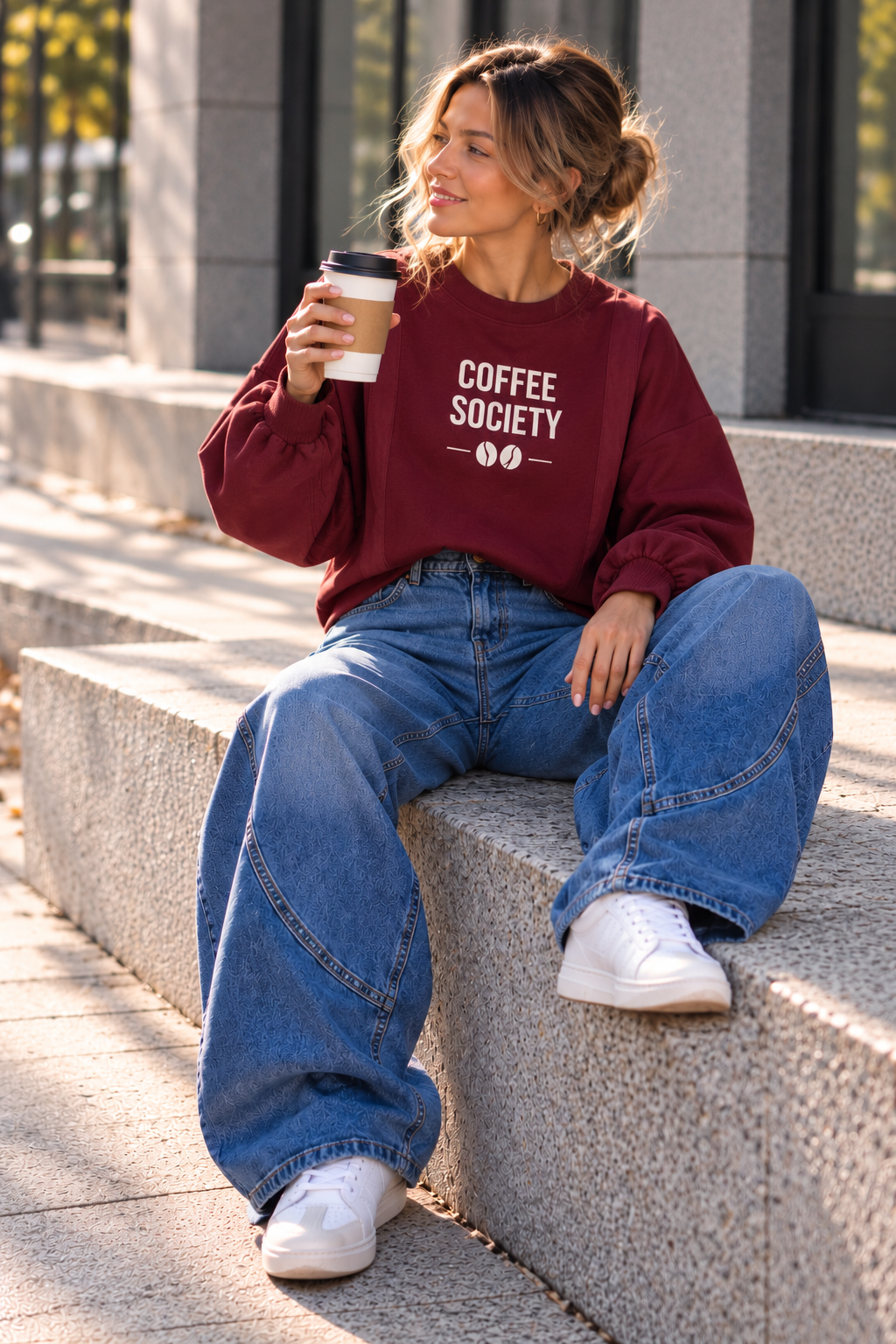 Sweatshirt aus Butterstoff COFFEE SOVIETY SW0177 I Made in Italy 34-42/44