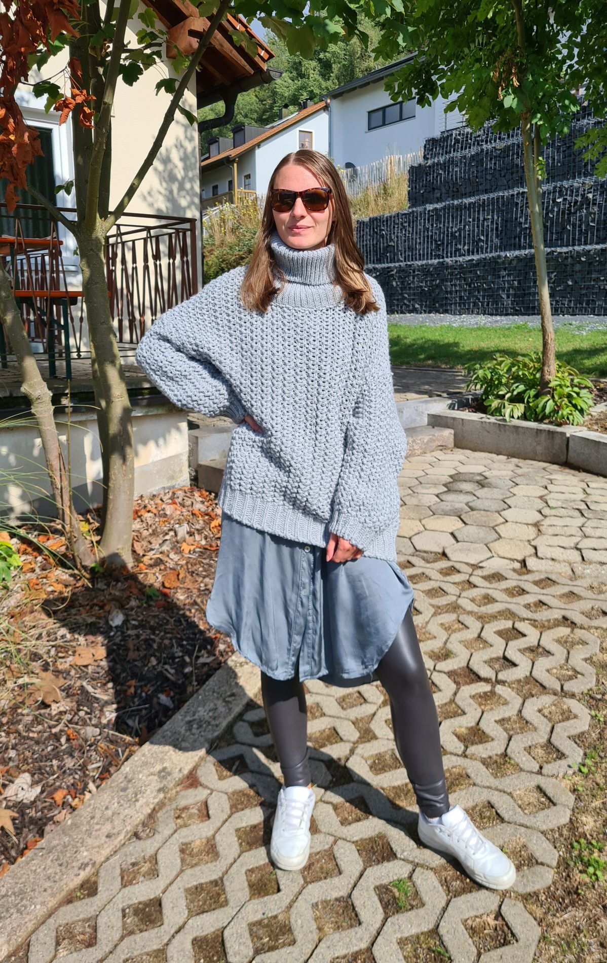 OVERSIZE KNIT FIONA TURTLENECK GRAU Rollkragen Strickpullover Pullover 34-42/44 Made in Italy OVERSIZE KNIT FIONA TURTLENECK GRAU Rollkragen Strickpullover Pullover 34-42/44 Made in Italy