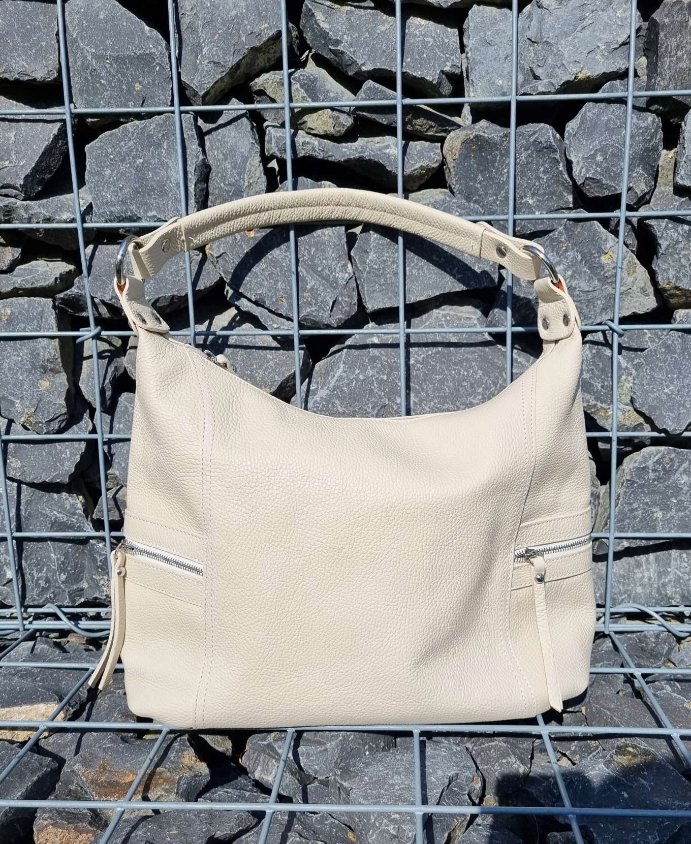 Edler LEDER SHOPPER ORNELA CREME Echt Ledertasche Shoppingbag Made in Italy Edler LEDER SHOPPER ORNELA CREME Echt Ledertasche Shoppingbag Made in Italy