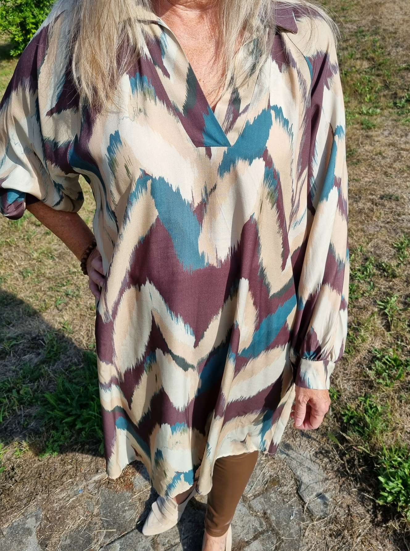 BLUSEN KLEID JUANA PETROL Dress Longbluse Made in Italy verschiedene Größen BLUSEN KLEID JUANA PETROL Dress Longbluse Made in Italy verschiedene Größen