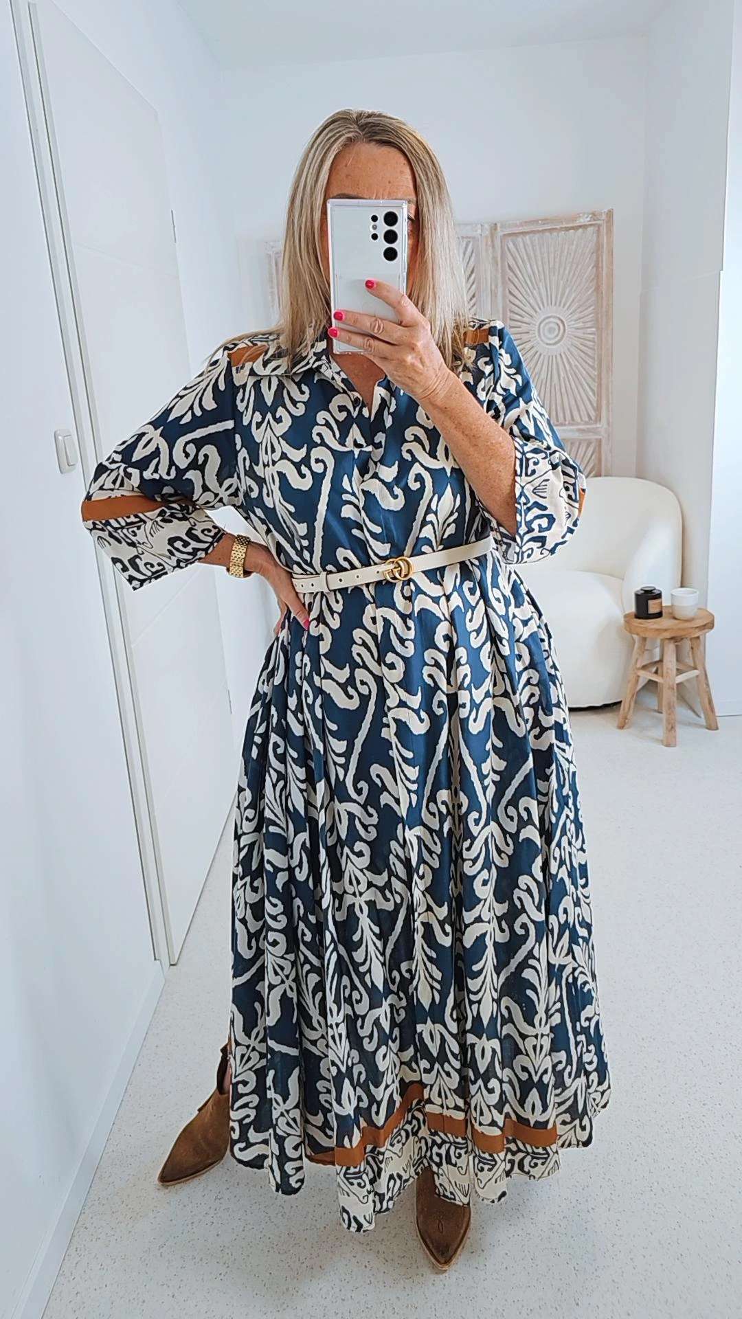 BLUSEN KLEID LOUIE 34-42 Made in Italy langes Maxi Kleid BLUSEN KLEID LOUIE 34-42 Made in Italy langes Maxi Kleid
