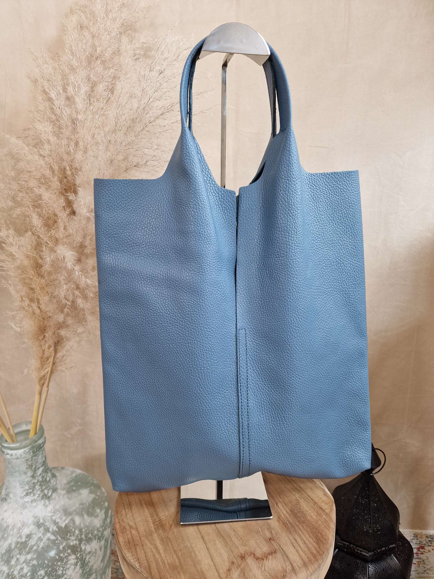 LEDER SHOPPER ADAM JEANSBLAU Made in Italy Echtleder Tasche Schultertasche versch. Farben LEDER SHOPPER ADAM JEANSBLAU Made in Italy Echtleder Tasche Schultertasche versch. Farben