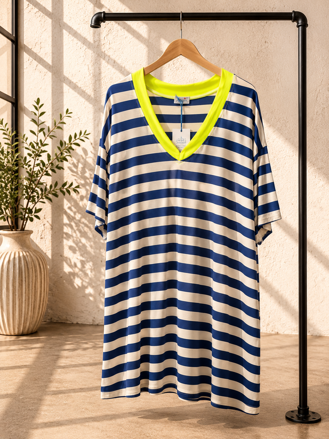 Beach T-Shirt-Kleid Palina Blockstreifen Made in Italy 34-44