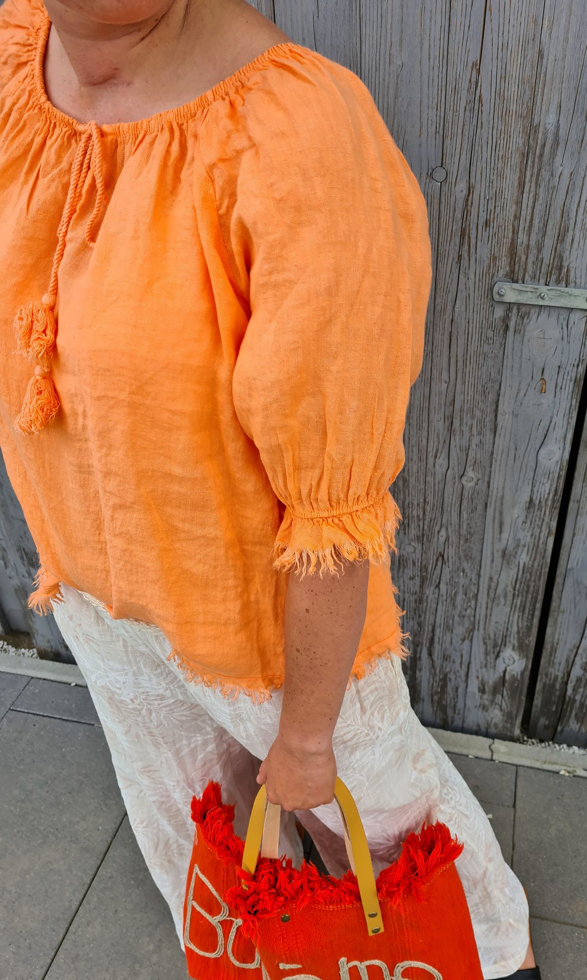 LINEN BLUSE VERONA KORALLE 34-40 Made in Italy Leinen Oversize Tunika Shirt ORANGE LINEN BLUSE VERONA KORALLE 34-40 Made in Italy Leinen Oversize Tunika Shirt ORANGE