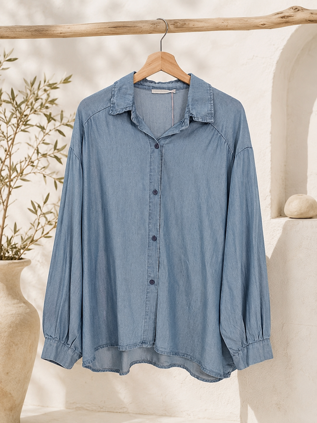 Bluse Megan Lyocell Uni Made in Italy 34-44/46 Sommerschnapper – vom Umtausch ausgeschlossen