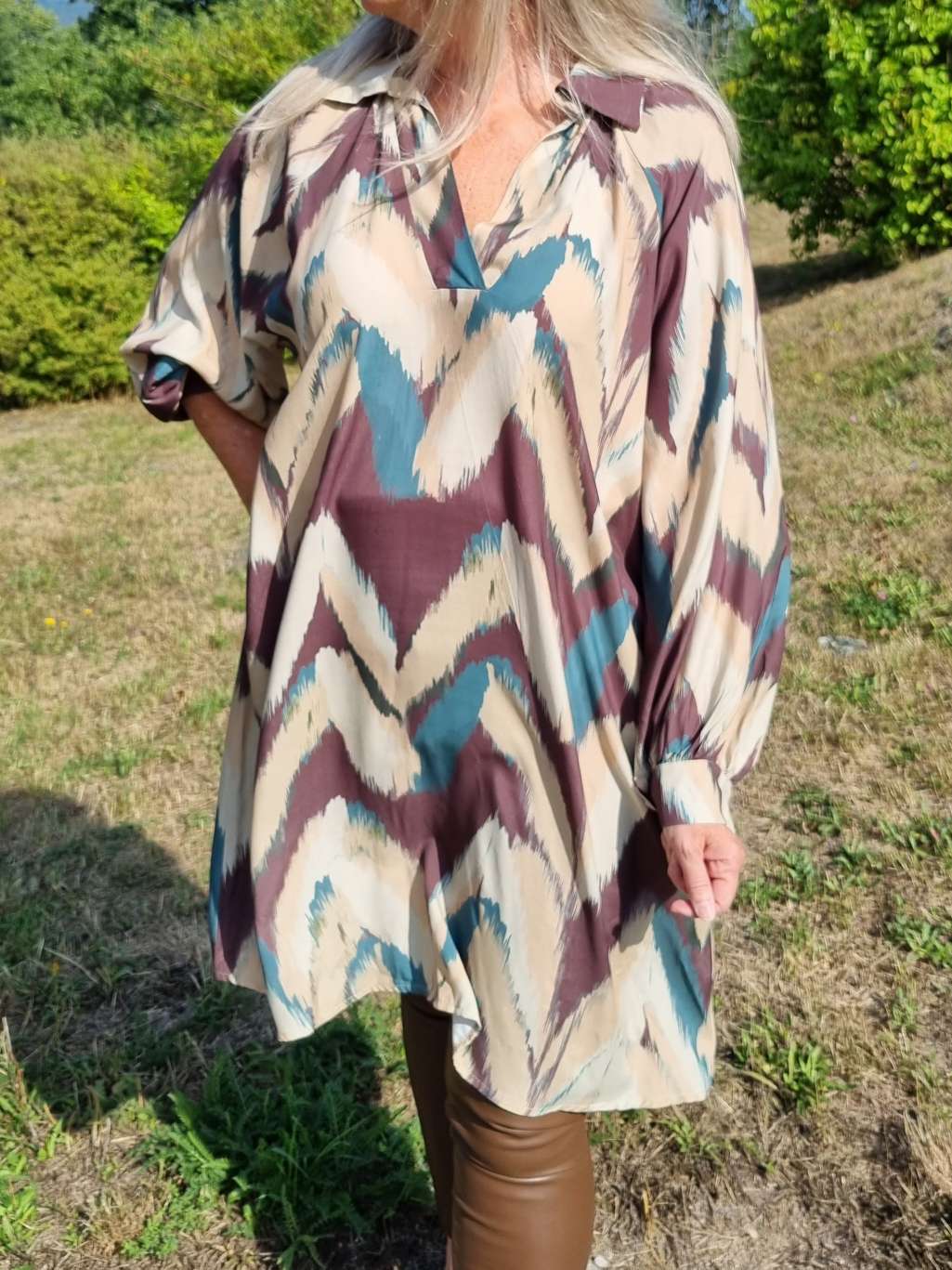 BLUSEN KLEID JUANA PETROL Dress Longbluse Made in Italy verschiedene Größen BLUSEN KLEID JUANA PETROL Dress Longbluse Made in Italy verschiedene Größen