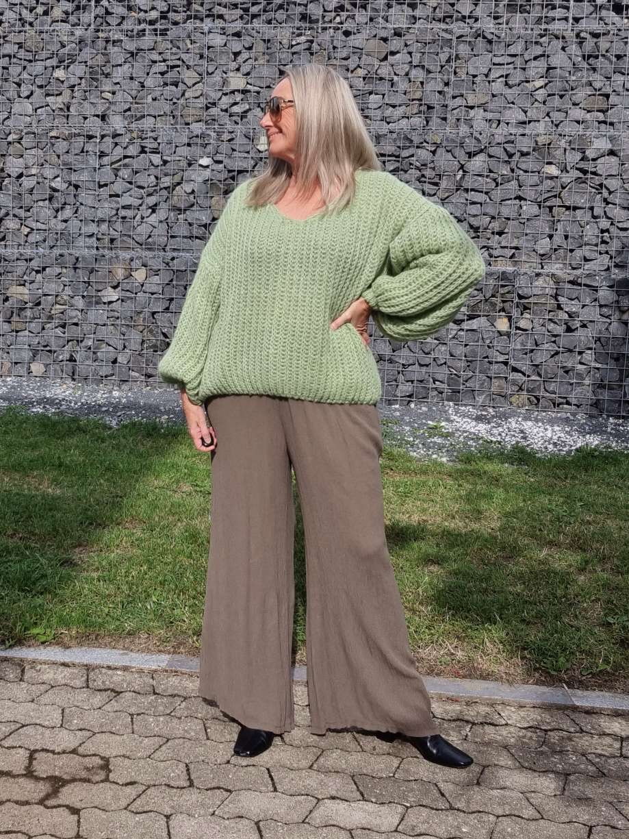 EDLE HOSE INESSA TAUPE Viskose Hose Made in Italy Palazzohose PANT Musselin Art 34-40 EDLE HOSE INESSA TAUPE Viskose Hose Made in Italy Palazzohose PANT Musselin Art 34-40