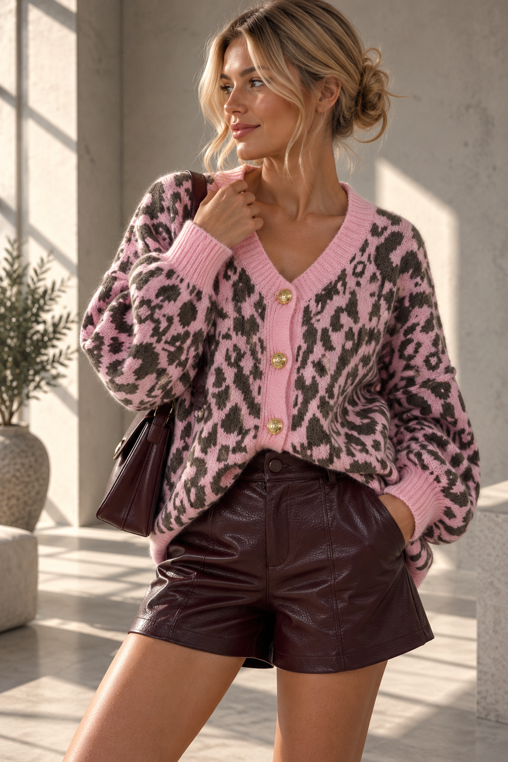 SJ0117 – Leo Strickjacke mit goldfarbenen Knöpfen I 36-46 I Made in Italy