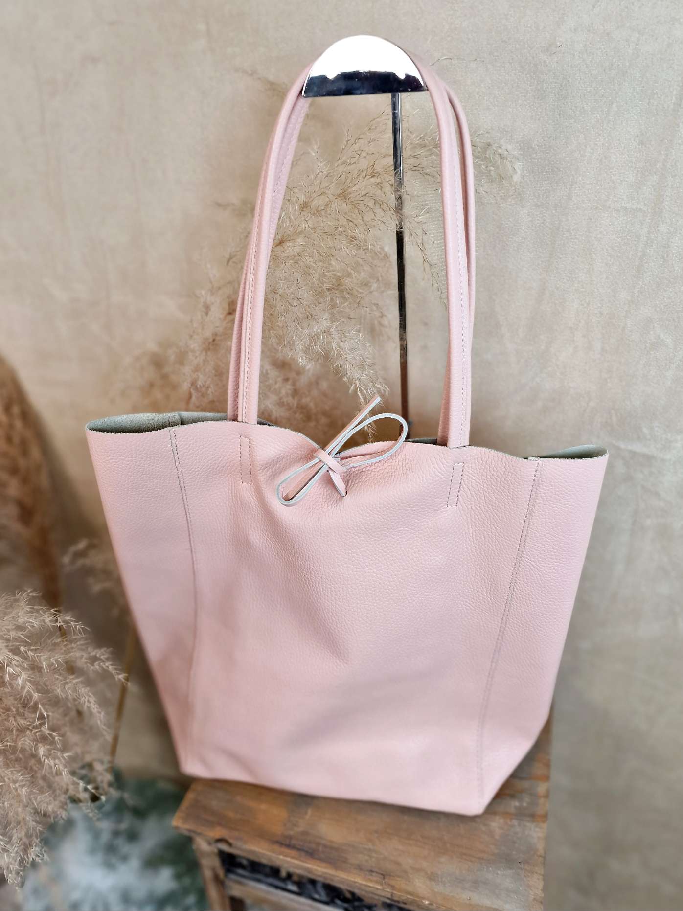 BASIC LEDER SHOPPER MARA LIGHT ROSA Made in Italy Ledertasche Tasche BASIC LEDER SHOPPER MARA LIGHT ROSA Made in Italy Ledertasche Tasche