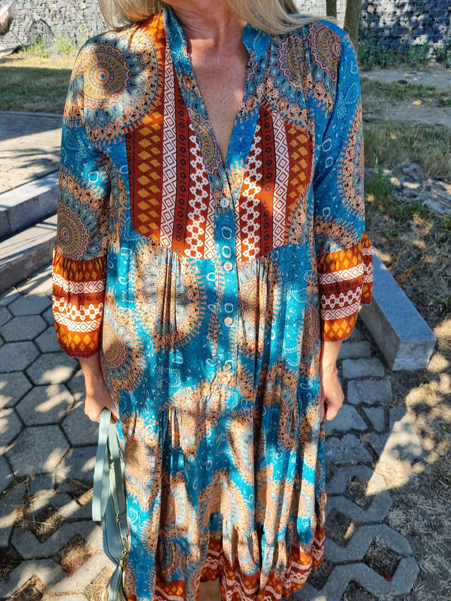MAXI TUNIKA DRESS MICAELA TÜRKIS 34-42 Made in Italy langes Kleid Hängerchen Tunikakleid MAXI TUNIKA DRESS MICAELA TÜRKIS 34-42 Made in Italy langes Kleid Hängerchen Tunikakleid