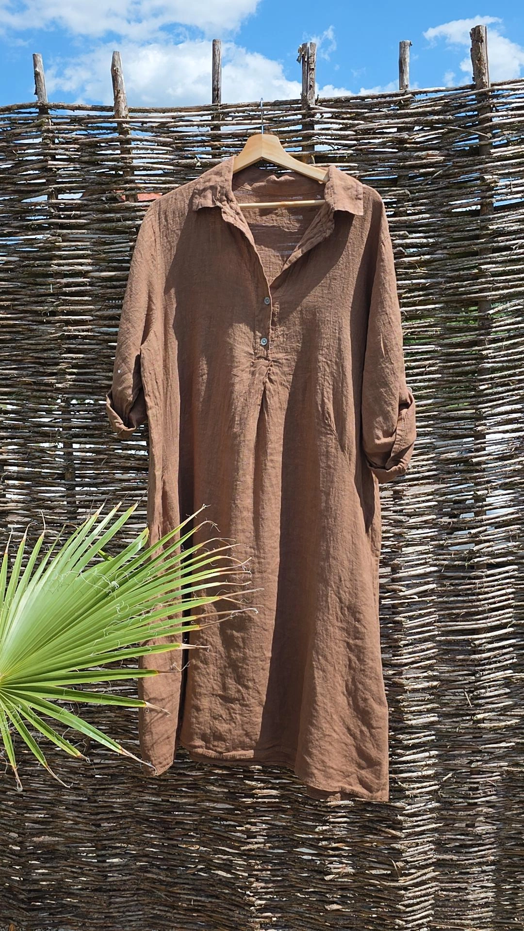 LINEN TUNIKA DRESS GEORGIA Made in Italy 34-42/44 Leinen Kleid Linendress