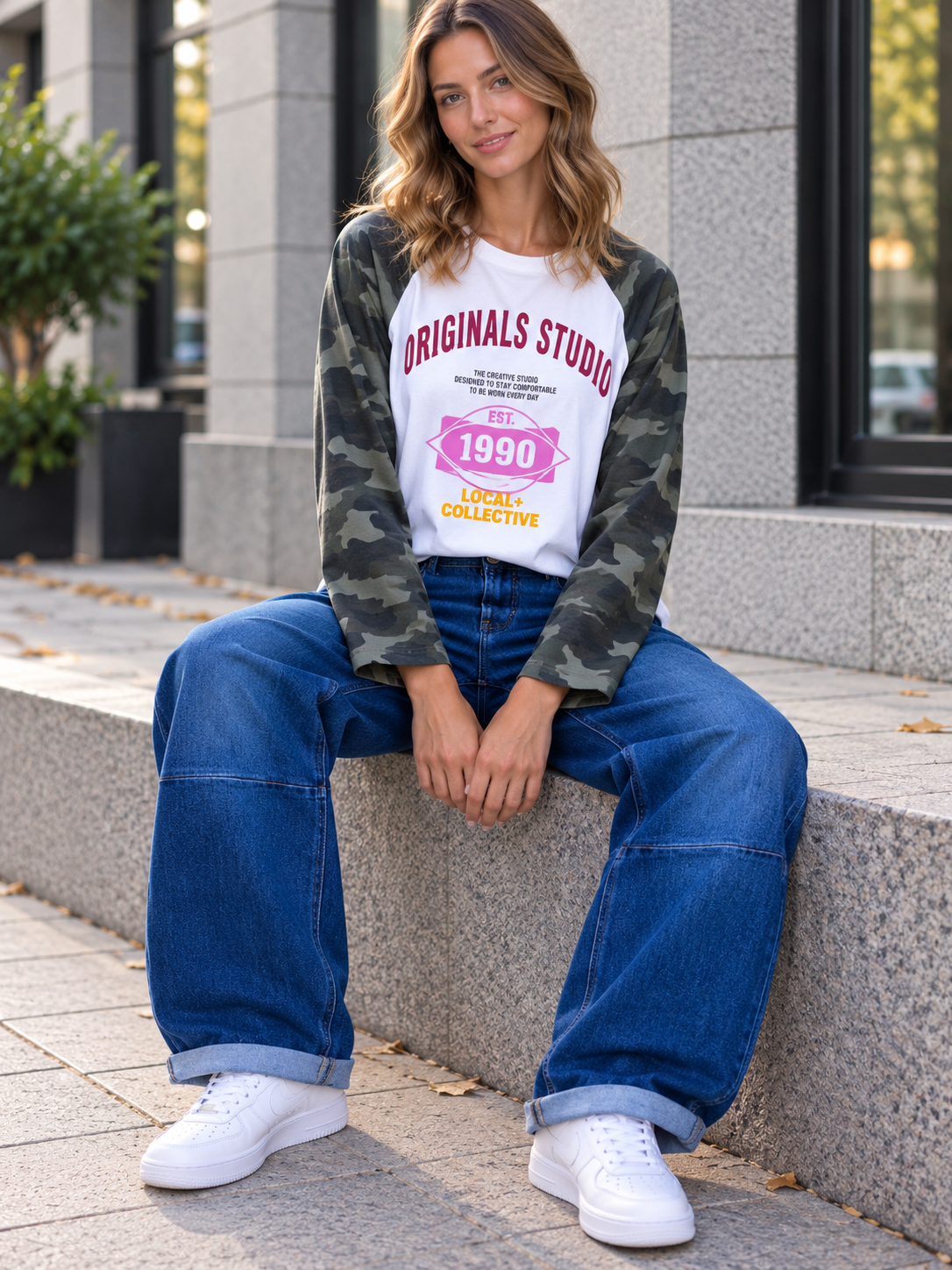 Langarmshirt Statement-Shirt ORIGINALS STUDIO I LS0161 I Made in Italy 34-40/42 Longsleeve