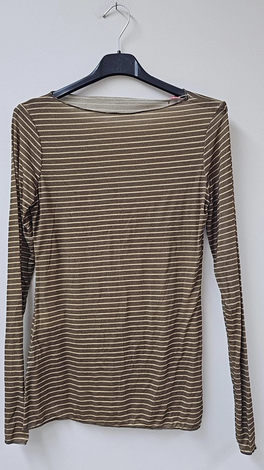COMFY STRETCH LANGARMSHIRT STREIFEN Made in Italy Gr.  34- 40/42 LS0113 Cashmere