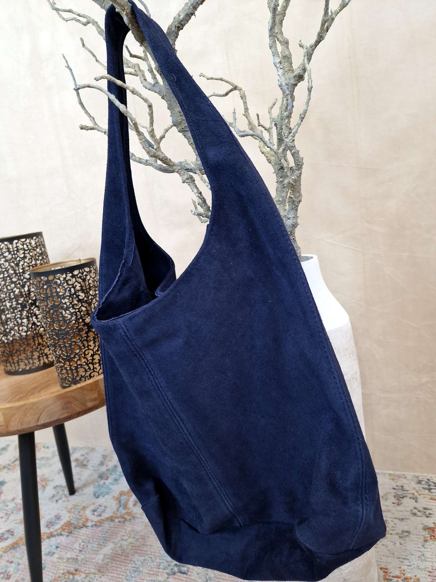 WILDLEDER SHOPPER VRONI DUNKELBLAU Made in Italy Leder Tasche versch. Farben WILDLEDER SHOPPER VRONI DUNKELBLAU Made in Italy Leder Tasche versch. Farben