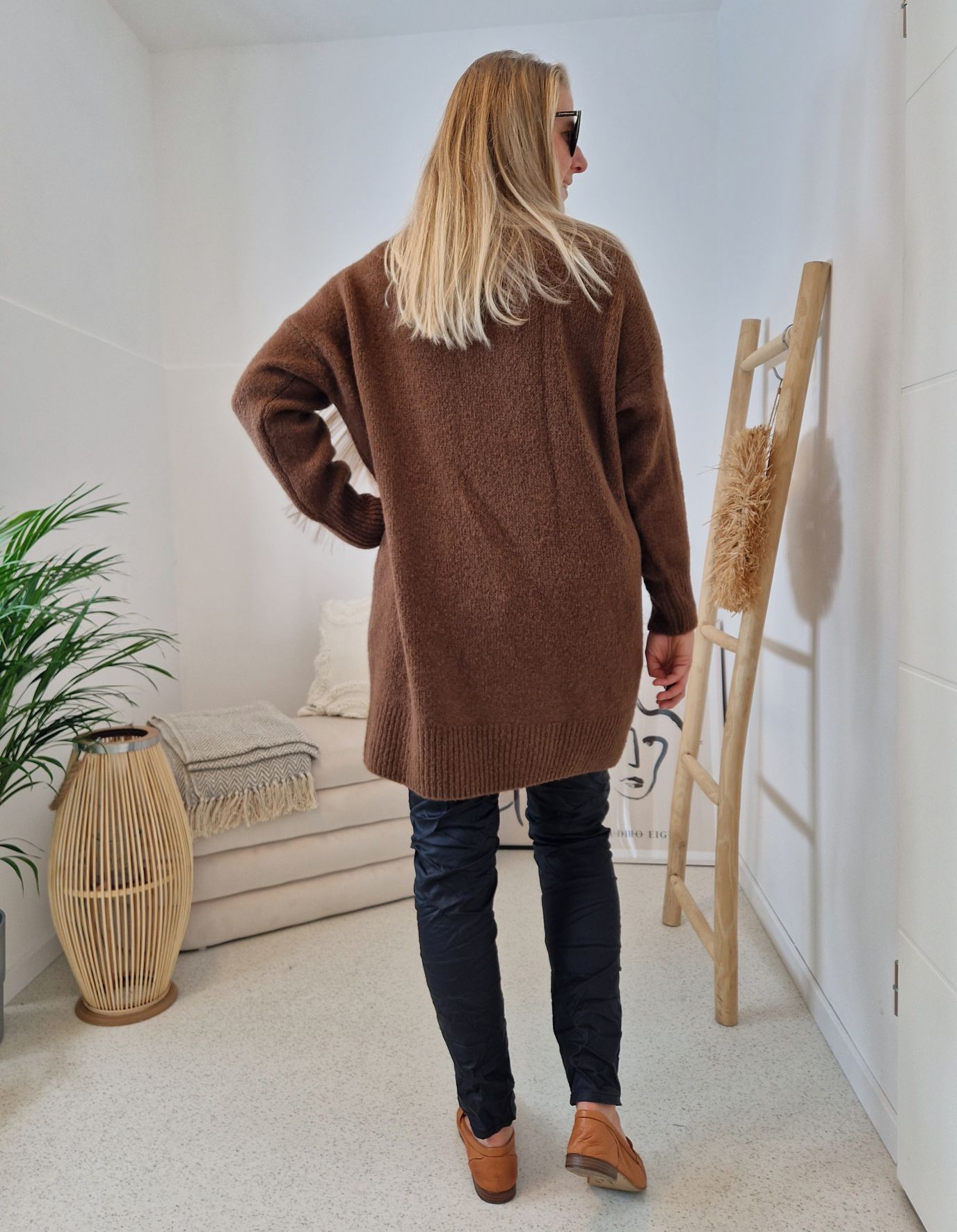 LONG KNIT SWEATER LUDOVIKA BRAUN Strick Pullover Kleid Made in Italy 34-42/44 LONG KNIT SWEATER LUDOVIKA BRAUN Strick Pullover Kleid Made in Italy 34-42/44