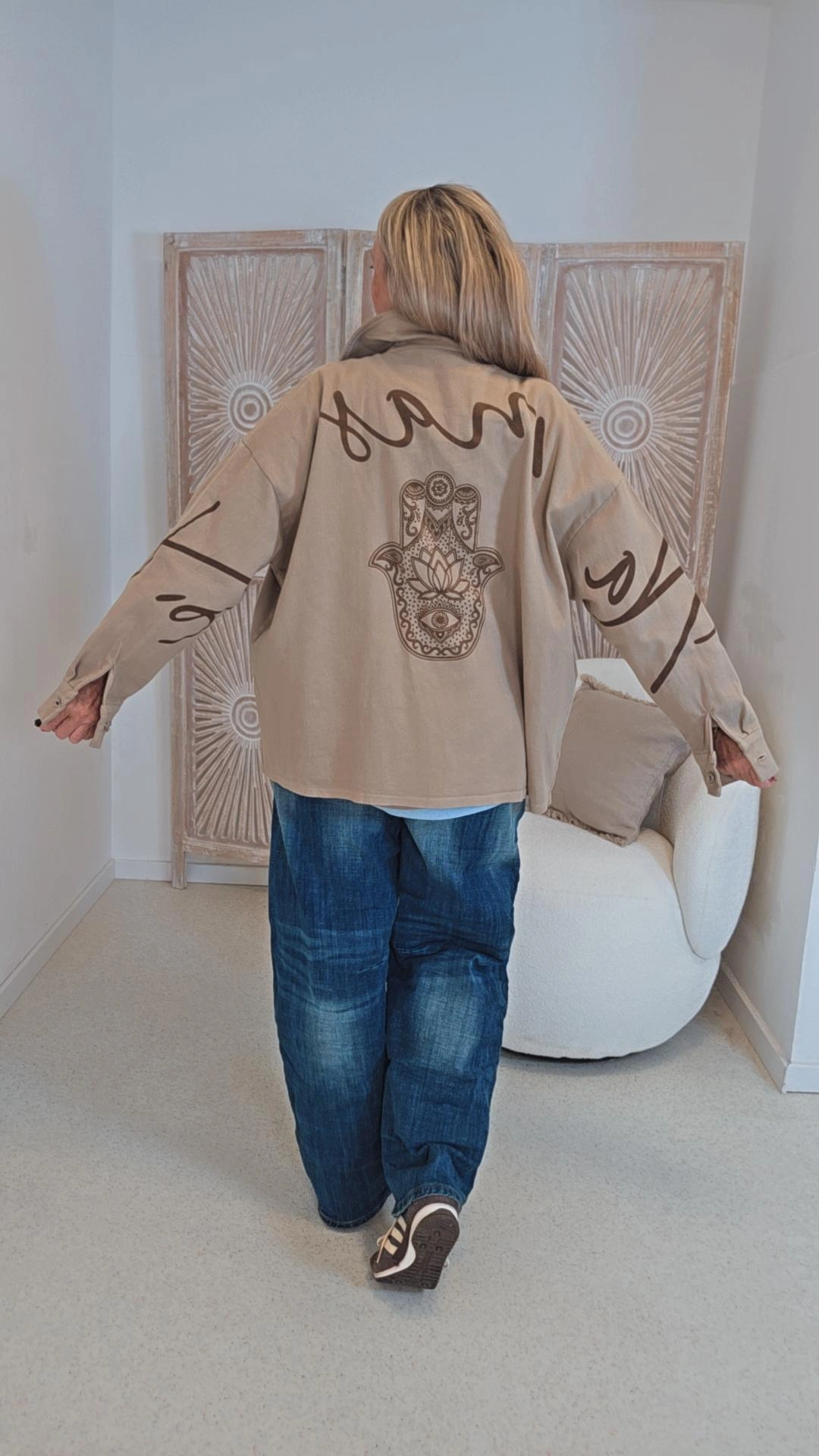 JEANSJACKE ASTANA mit Rückenaufdruck 34-42/44 Made in Italy