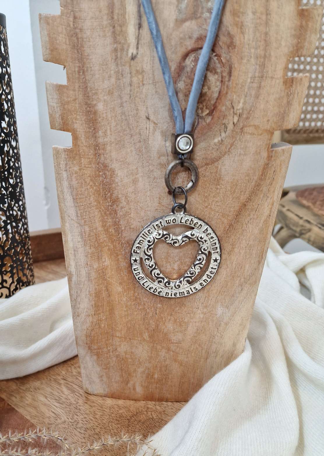 NECKLACE FAMILY SAHARA lange Wechselkette Seide GREY Halskette Kette Amulett NECKLACE FAMILY SAHARA lange Wechselkette Seide GREY Halskette Kette Amulett