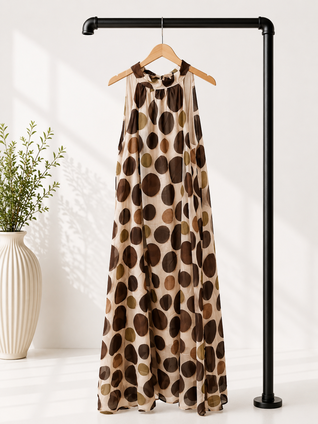 Polka Dots Kleid Zakynthos – Made in Italy | Passend bis zu einer guten Größe 42