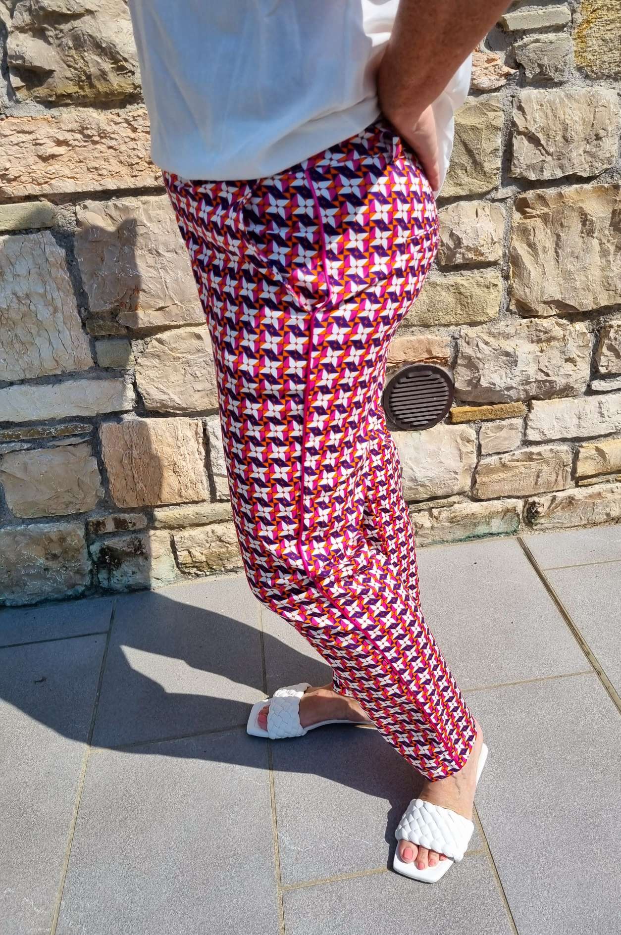 BASIC PANT VIVIAN PINK - Made in Italy dünne Sommer Hose Jogpant Variantenartikel BASIC PANT VIVIAN PINK - Made in Italy dünne Sommer Hose Jogpant Variantenartikel