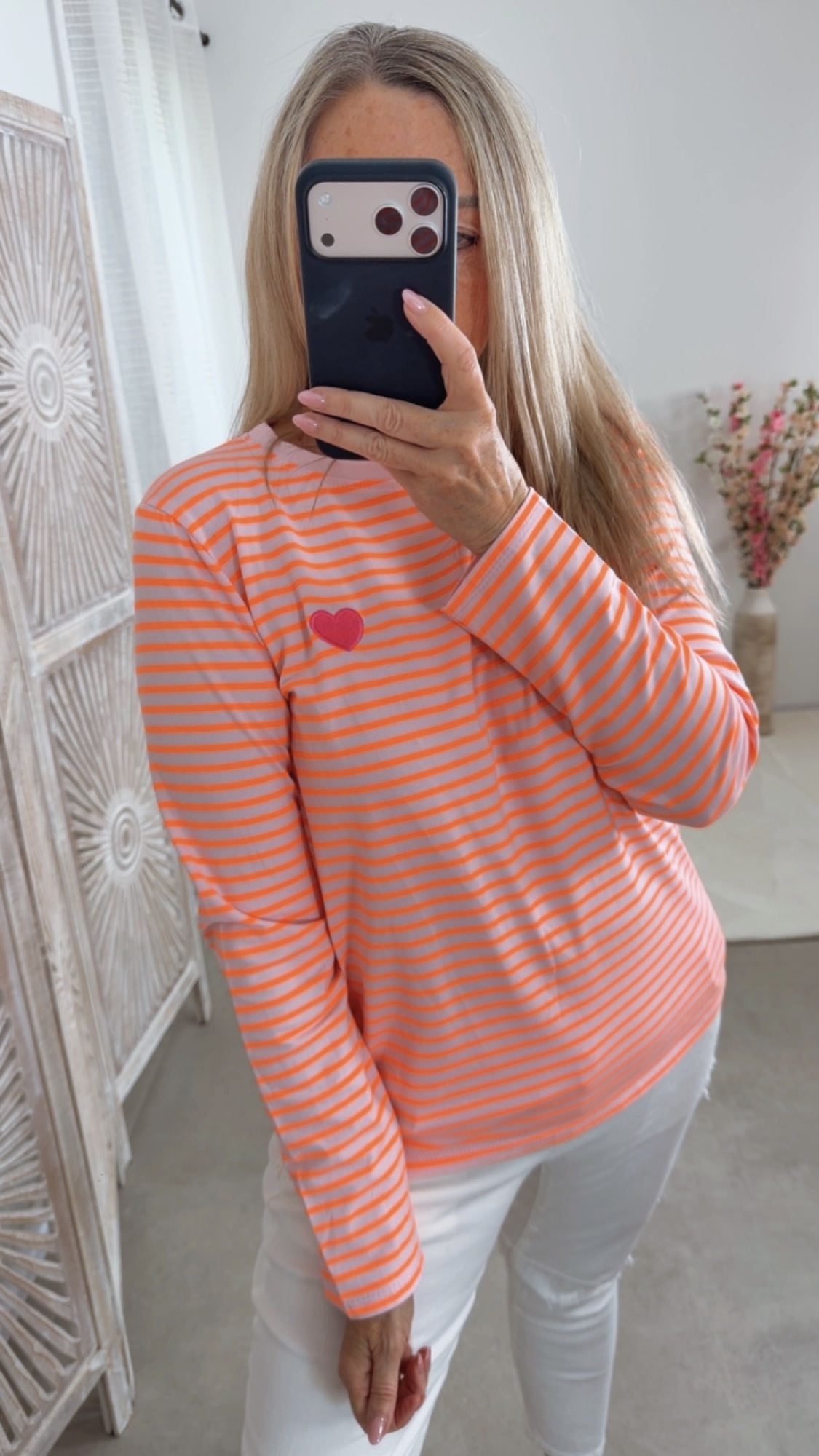 💖🏝️✨ Streifenshirt Langarm Procida Herz 34-40/42