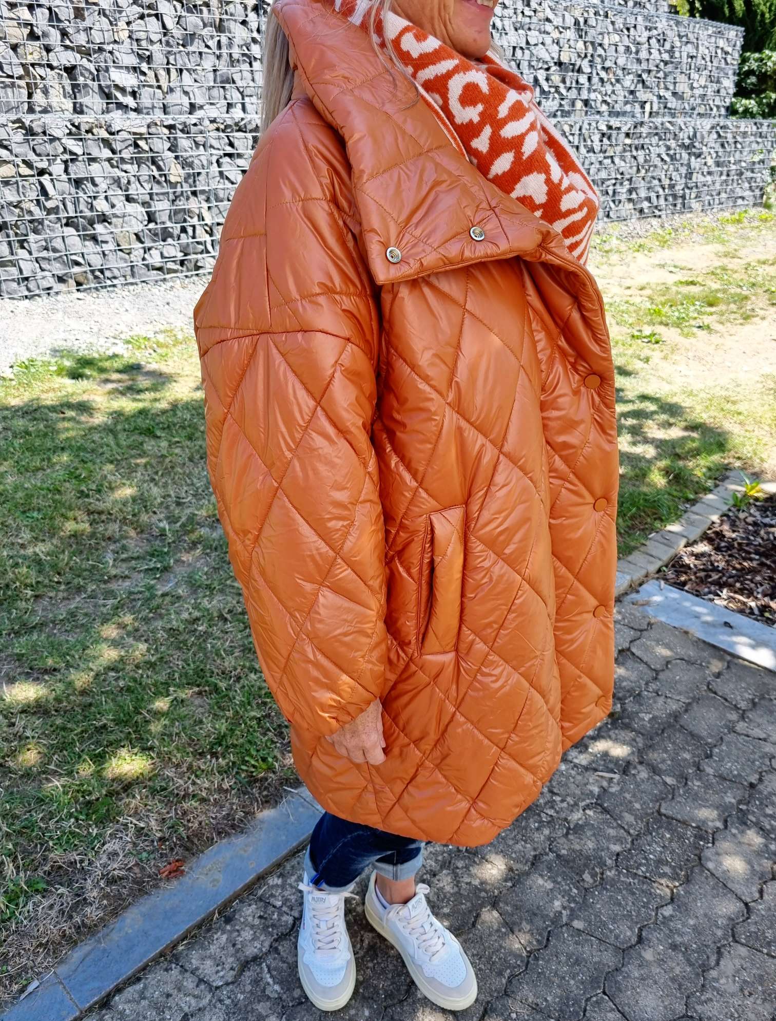 COAT NICOLETTA ROST Oversize Steppjacke lange Jacke Mantel Italy Style M/L COAT NICOLETTA ROST Oversize Steppjacke lange Jacke Mantel Italy Style M/L