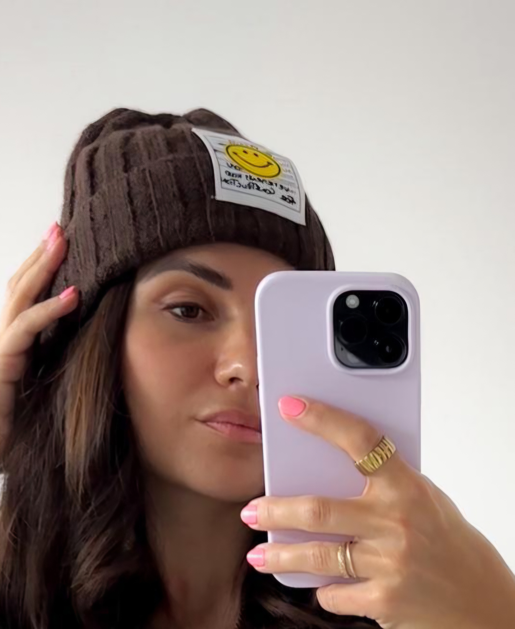 MÜTZE BEANIE LOLA mit Patch Smile Made in Italy