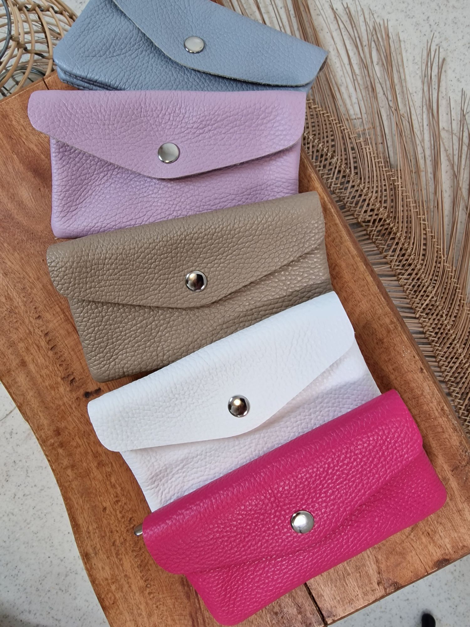 GELDBÖRSE SARINA PINK Made in Italy kleiner LEDER Geldbeutel Portemonnaie