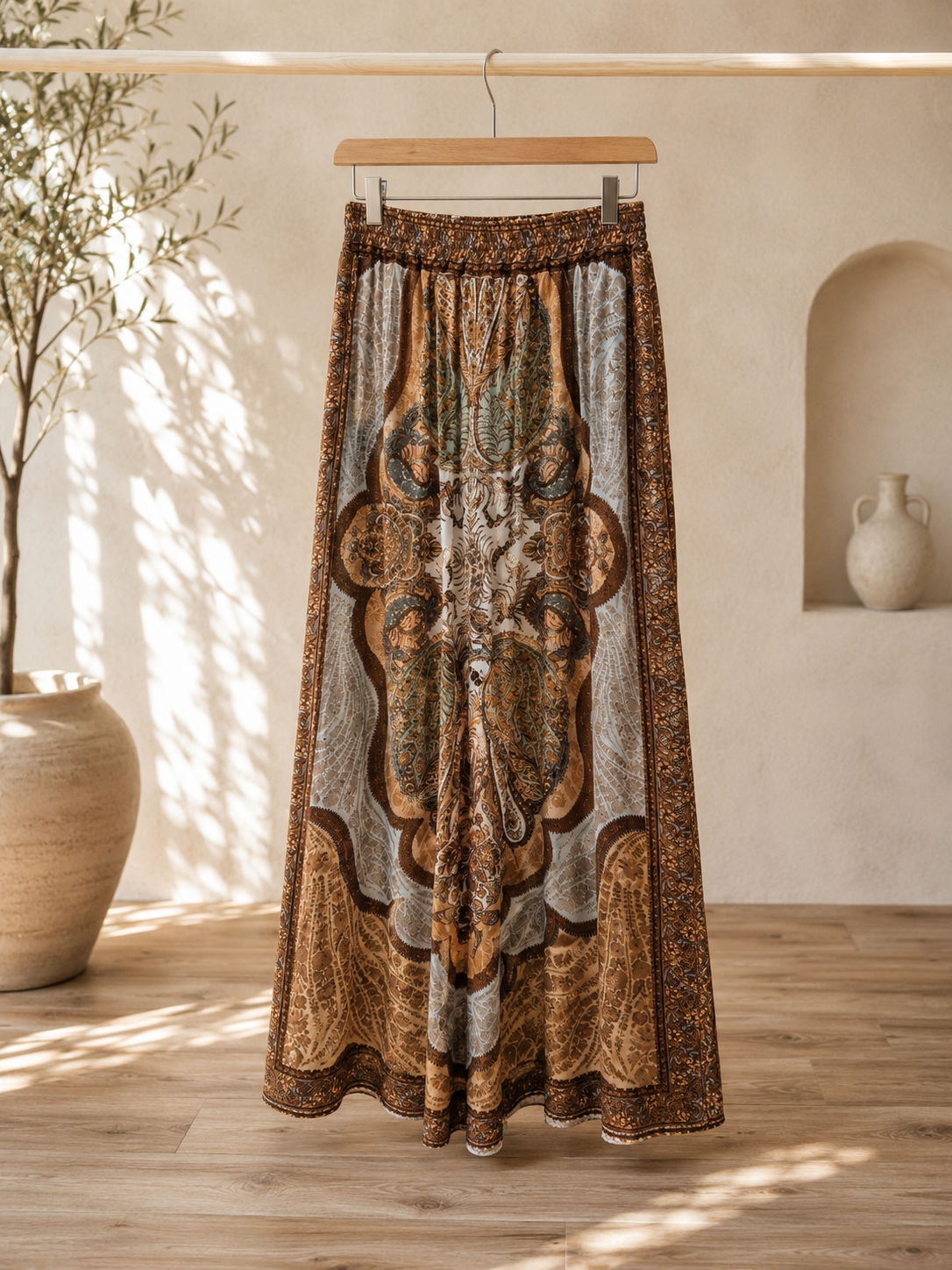 Hose Itziar – fließende Viskosehose Paisly Muster Made in Italy 34-40/42