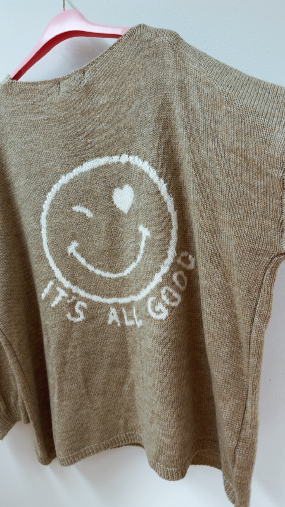 Strickpullover mit Smile & Rückenprint Oversize I NO. SP0019 I Made in Italy 34-44/46