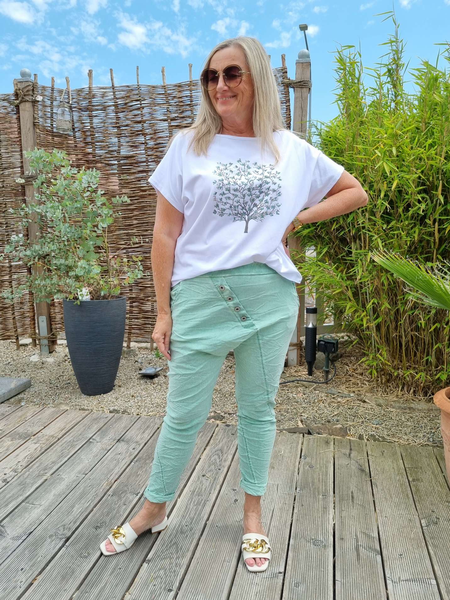 BAGGY JOGPANT CHRISTINA MINT GRÜN 36-42 Made in Italy Freizeit Hose Jogger Jogginghose Stoffhose BAGGY JOGPANT CHRISTINA MINT GRÜN 36-42 Made in Italy Freizeit Hose Jogger Jogginghose Stoffhose