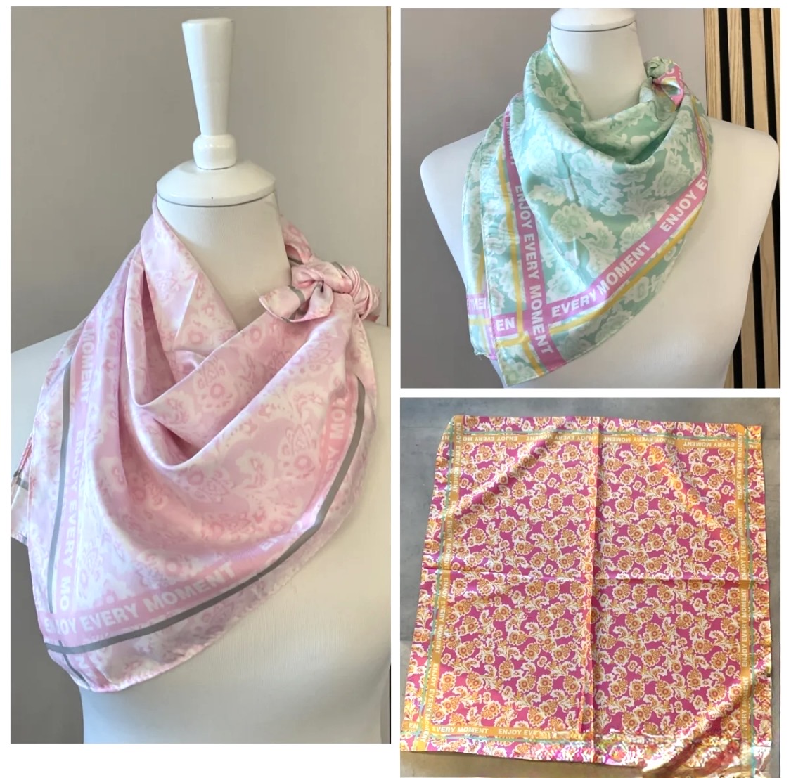 HALSTUCH Enjoy Every Moment Tuch Schal Nickituch Flower Design