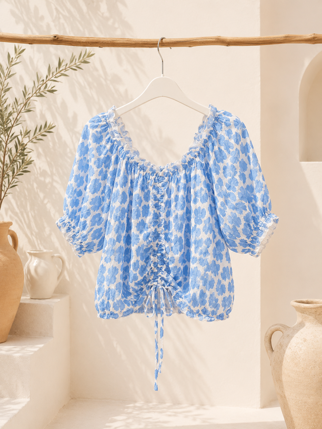 Bluse Cropped Musselin Aminas Leo Made in Italy 34-42 Sommerschnapper – vom Umtausch ausgeschlossen