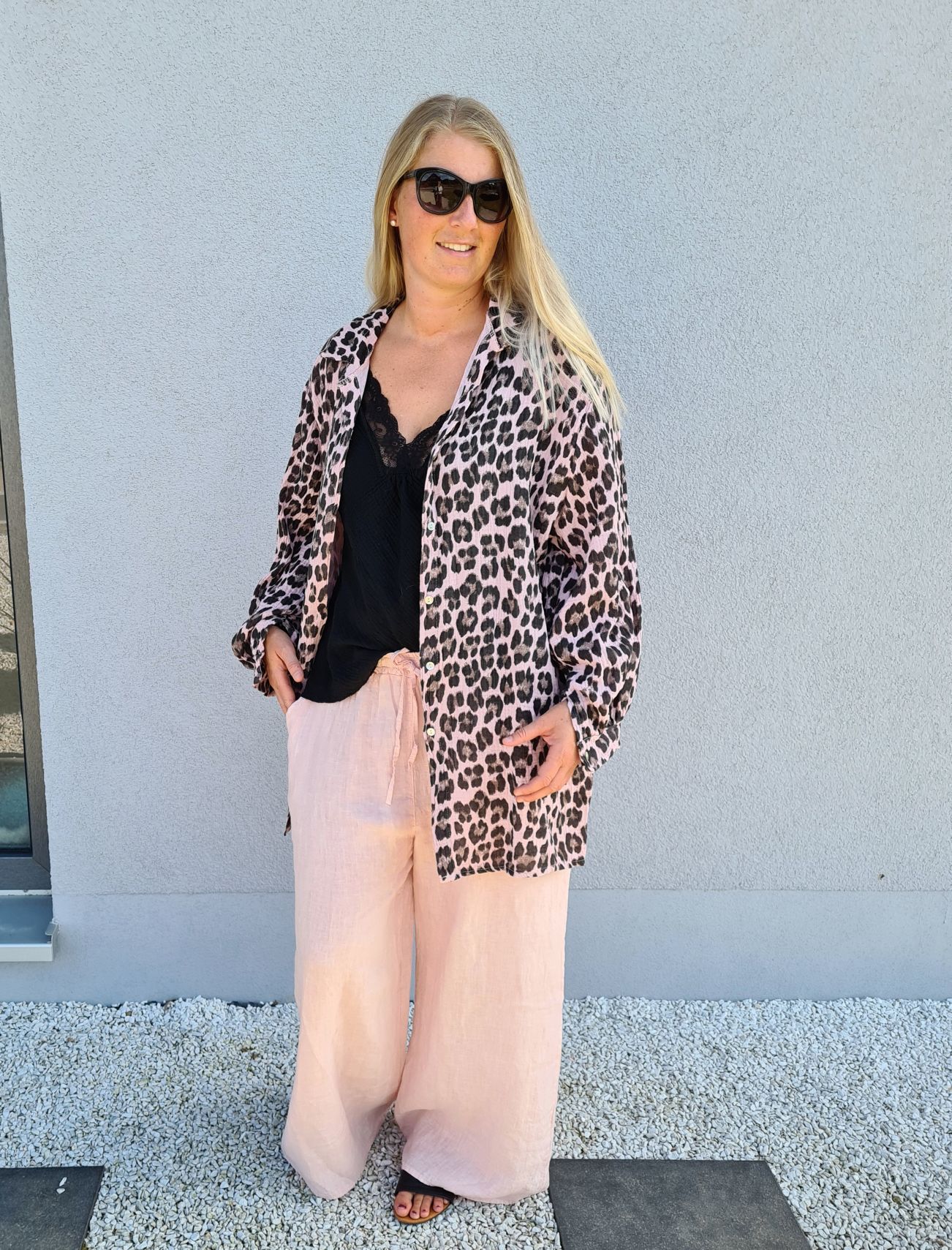 MUSSELIN OVERSIZE BLUSE SKYROS LEO ROSA 34-42 Made in Italy Longbluse Kleid Tunika Shirt Blusenjacke MUSSELIN OVERSIZE BLUSE SKYROS LEO ROSA 34-42 Made in Italy Longbluse Kleid Tunika Shirt Blusenjacke