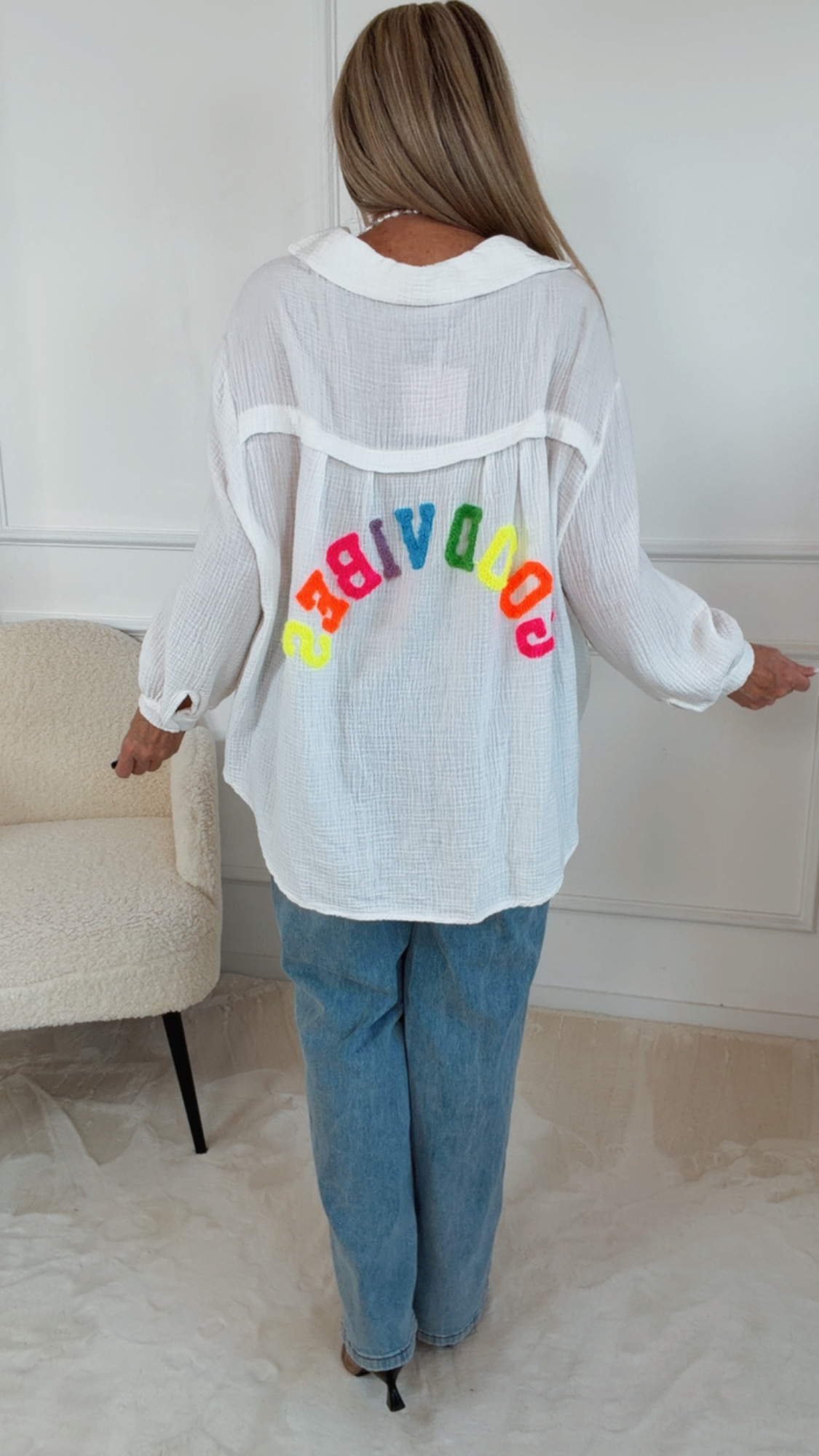 Musselinbluse Goodvibes 34 - 44 Made in Italy