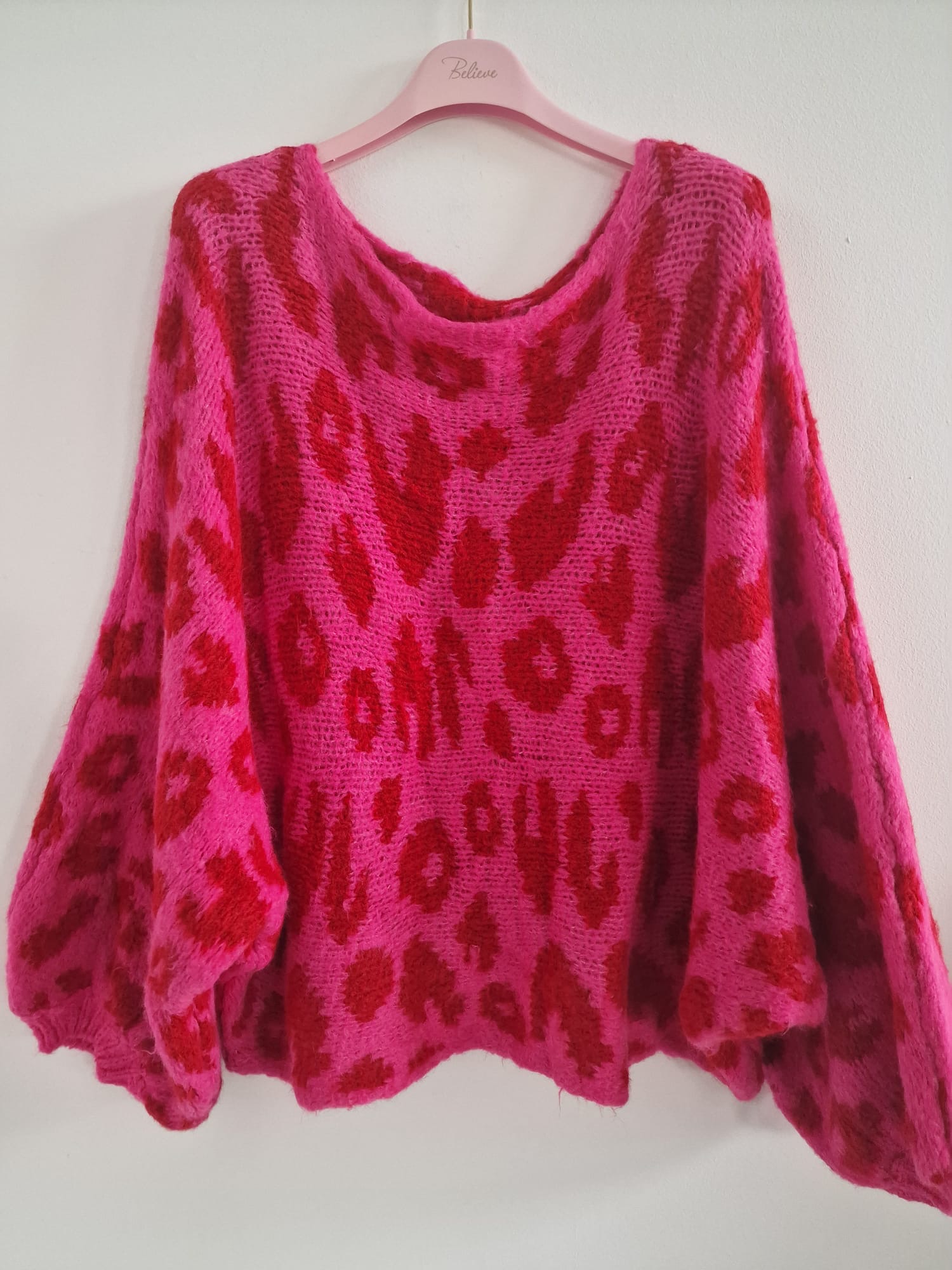 Strickpullover Leo-Look – Fledermaus-Style | Made in Italy | One Size bis ca. Gr. 44 | SP0086 Strick Pullover