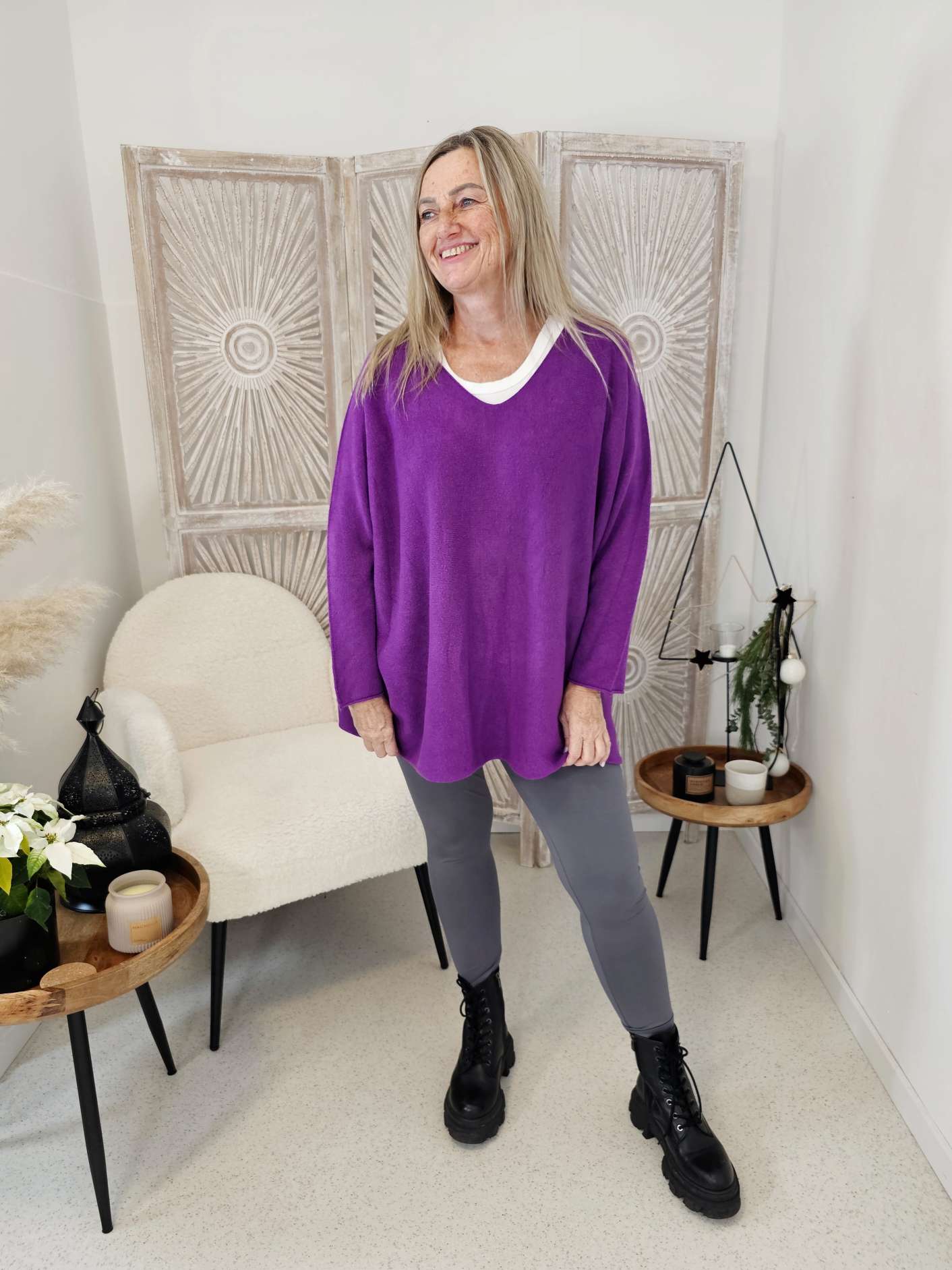 LIGHT KNIT SWEATER MARION Made in Italy Oversize 34-48 Strickpullover Pullover LIGHT KNIT SWEATER MARION Made in Italy Oversize 34-48 Strickpullover Pullover