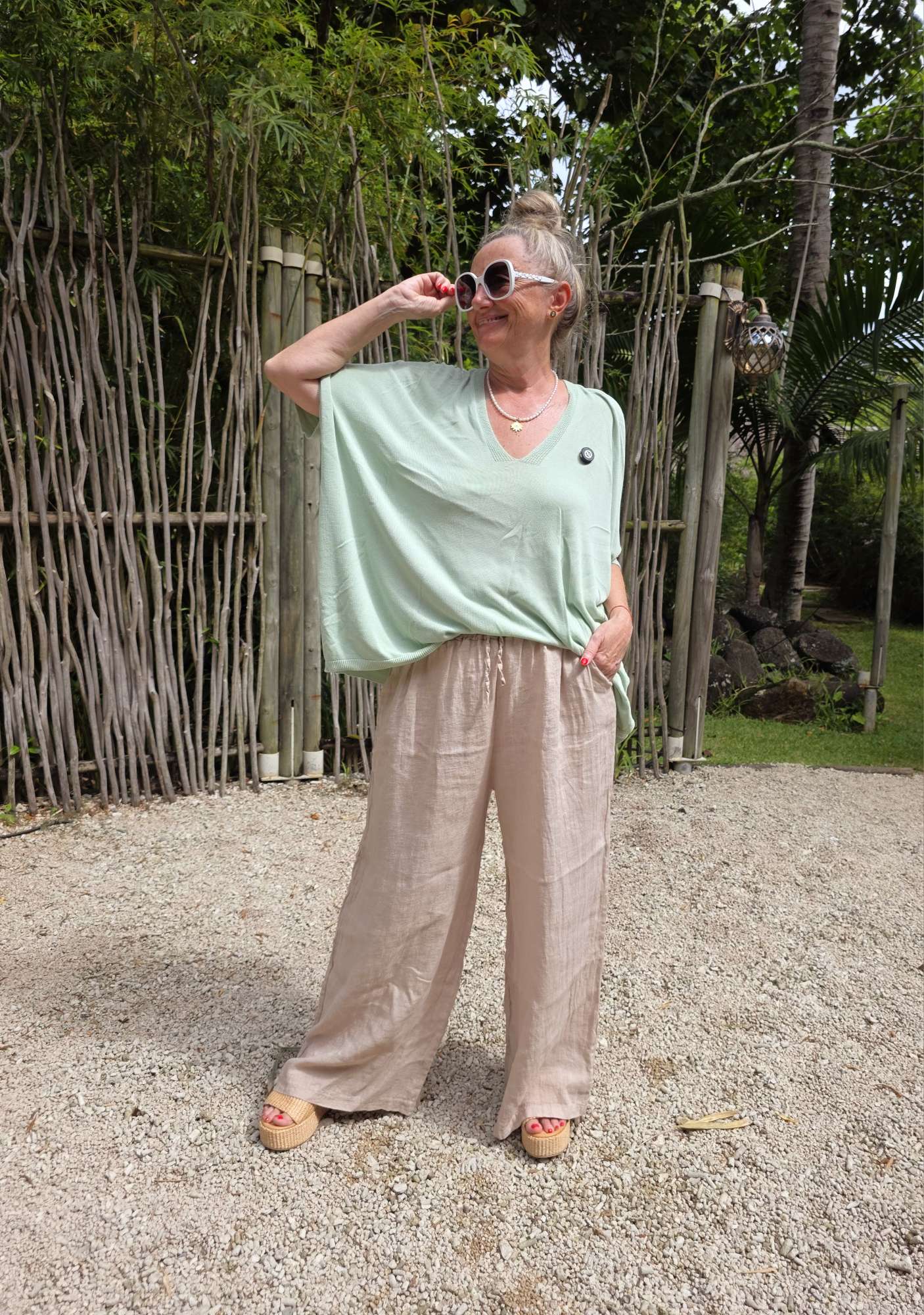 OVERSIZE KNIT T-SHIRT ESTEFANIA Made in Italy 34-48 Strickshirt