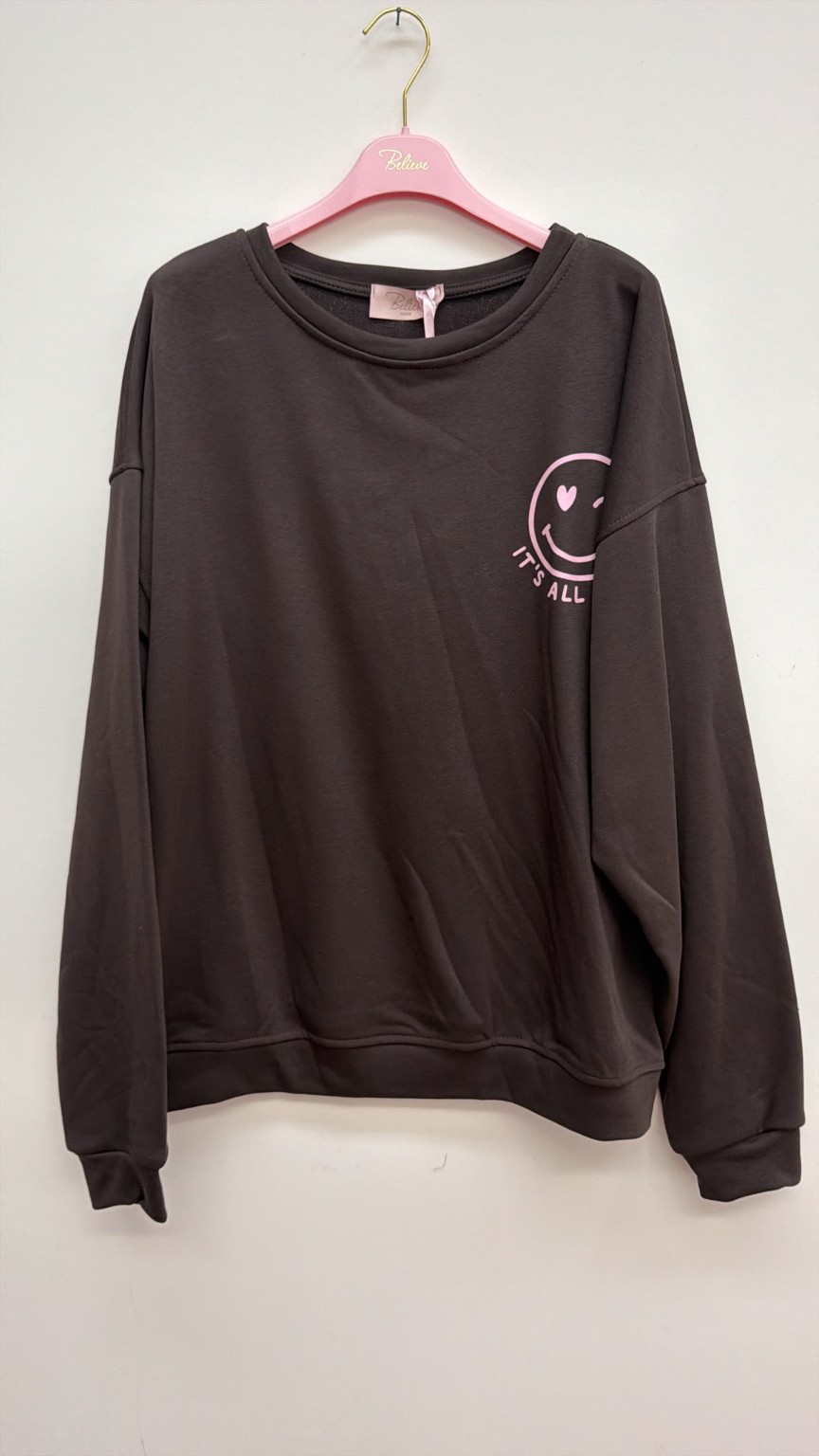 Sweatshirt „Happy Vibes NINA“ – Made in Italy