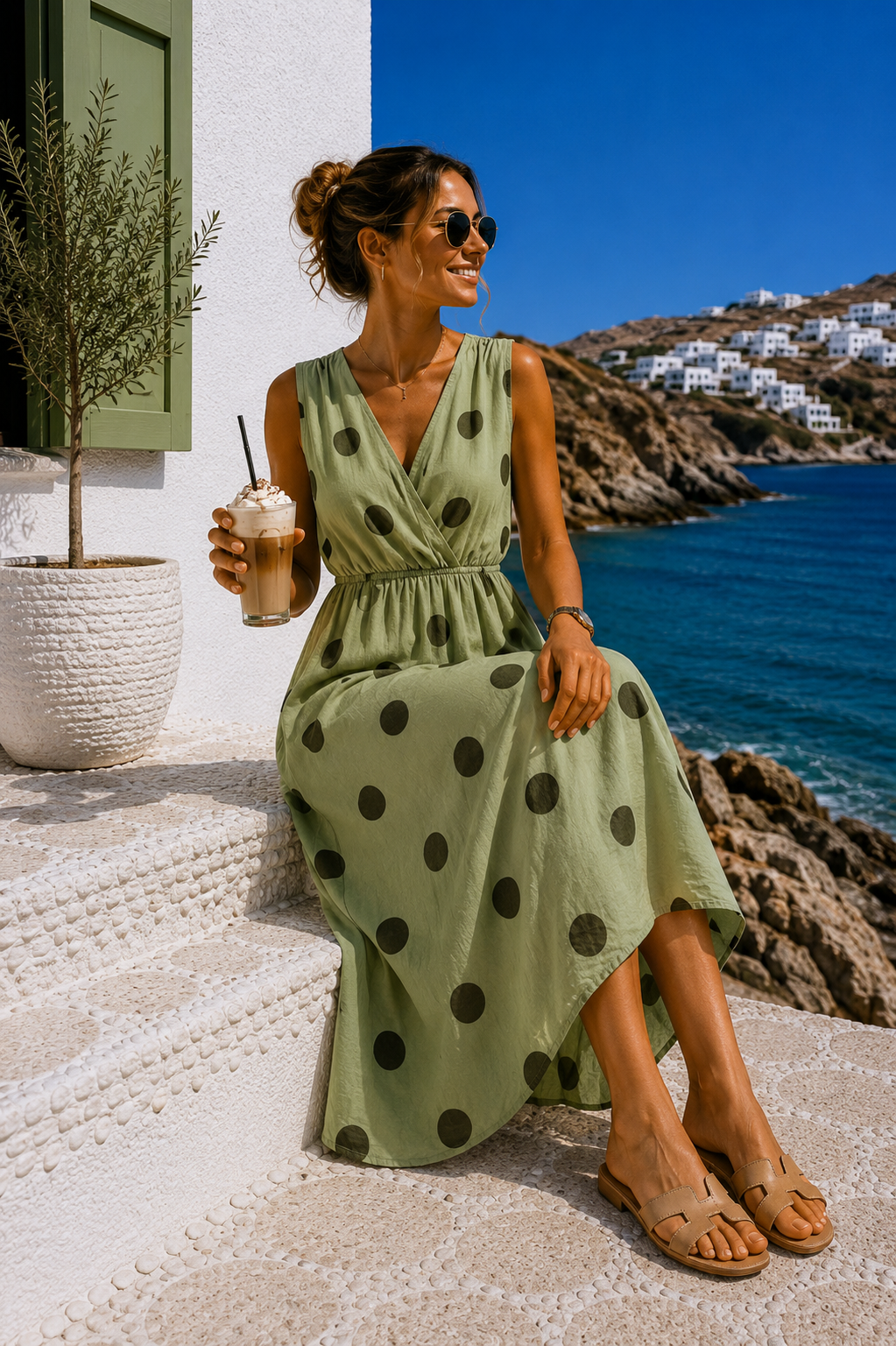 Maxi-Kleid Belladonna Polka Dots Made in Italy 34-42