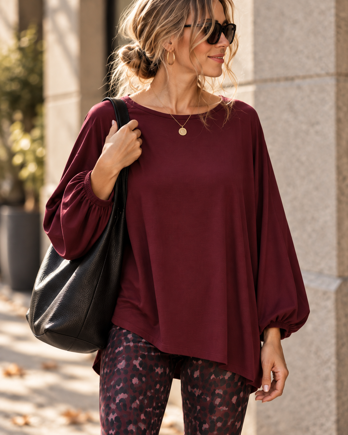 Basic Fledermaus-Pullover I H0144 I 34-44 I Made in Italy