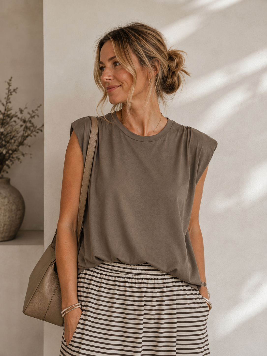 Shirt Talina mit Schulterpolstern Made in Italy 34-42/44