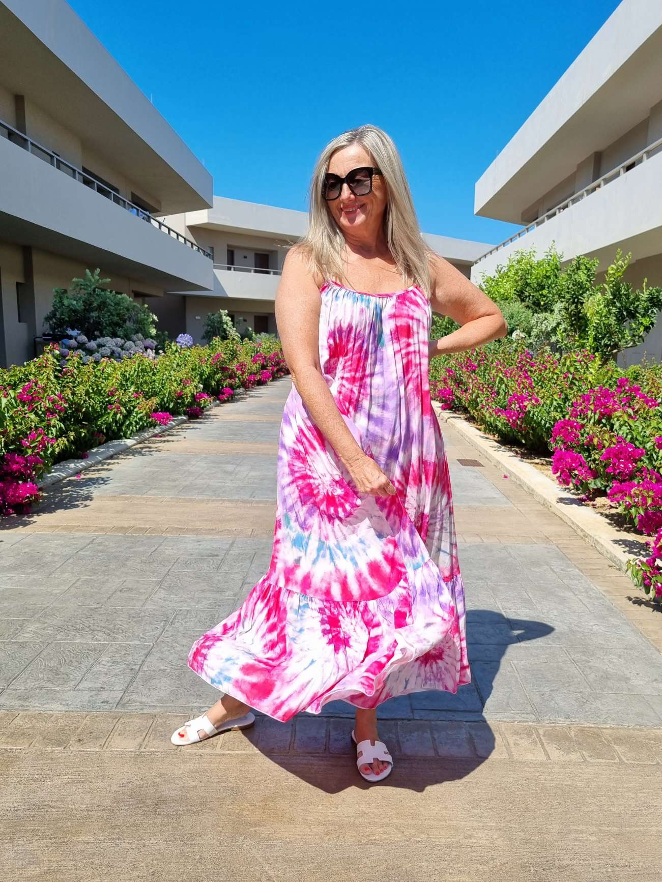 SPAGHETTI DRESS DALLAS PINK 34-42 Made in Italy Maxi Kleid Sommer Strandkleid Abendkleid BATIK Tie Dye SPAGHETTI DRESS DALLAS PINK 34-42 Made in Italy Maxi Kleid Sommer Strandkleid Abendkleid BATIK Tie Dye